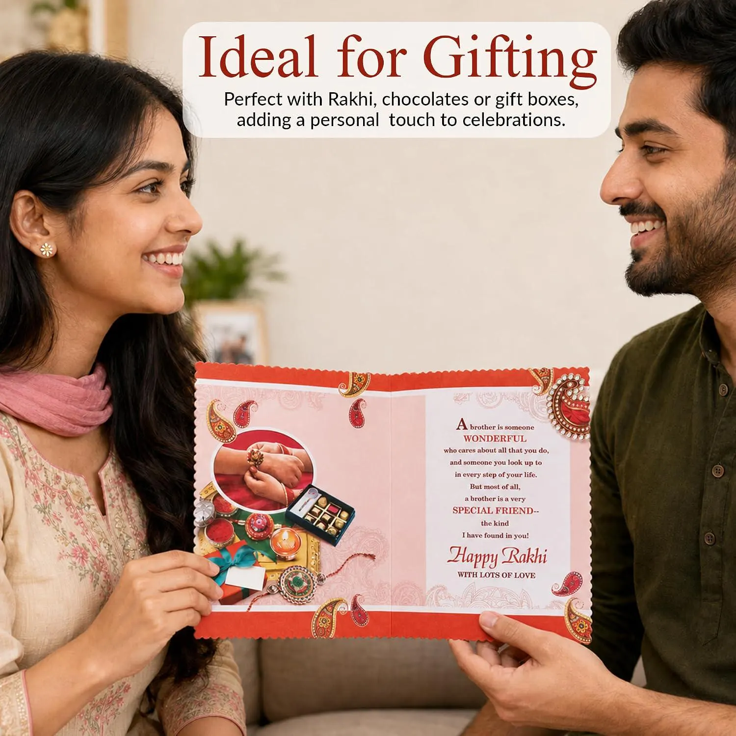 Rakhi Card for Brother: Happy Raksha Bandhan Greeting (Assorted Design) - image 5