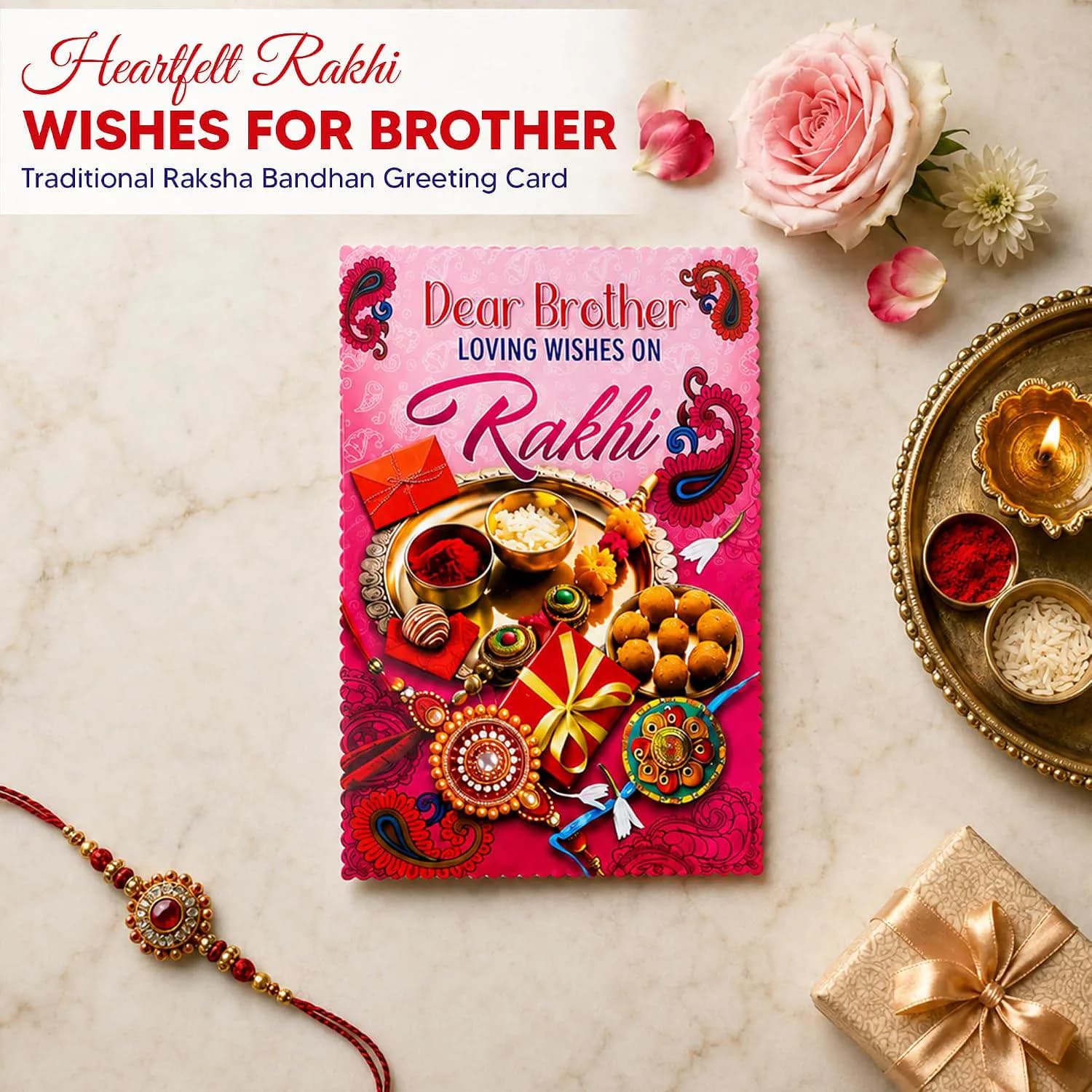 Rakhi Card for Brother: Happy Raksha Bandhan Greeting (Assorted Design) - image 4