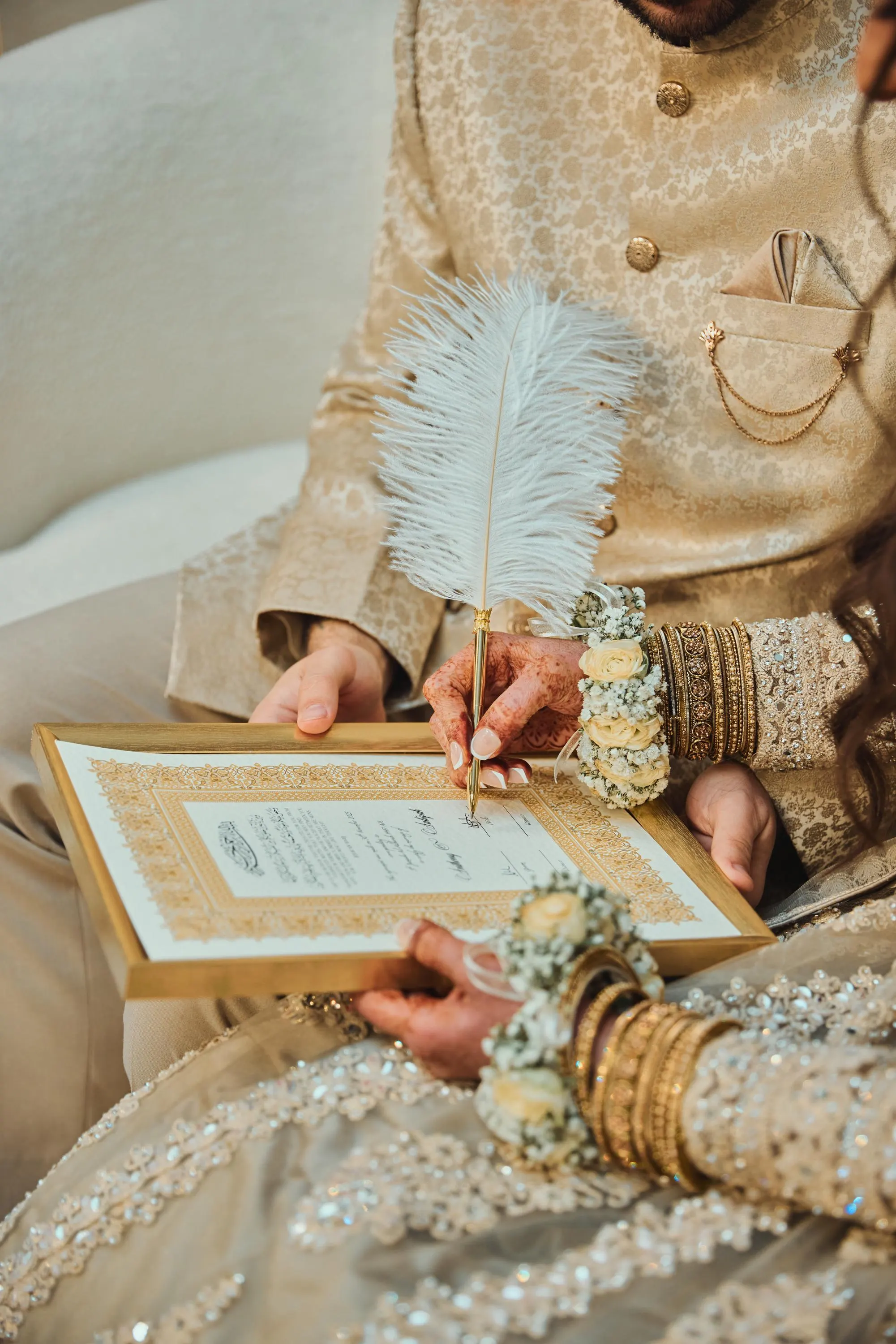 Nikah Certificate, Gold Vintage Frame, Islamic Marriage Certificate, Personalised Muslim Wedding Nikkah Nama, Keepsake Gift for the Couple - image 4