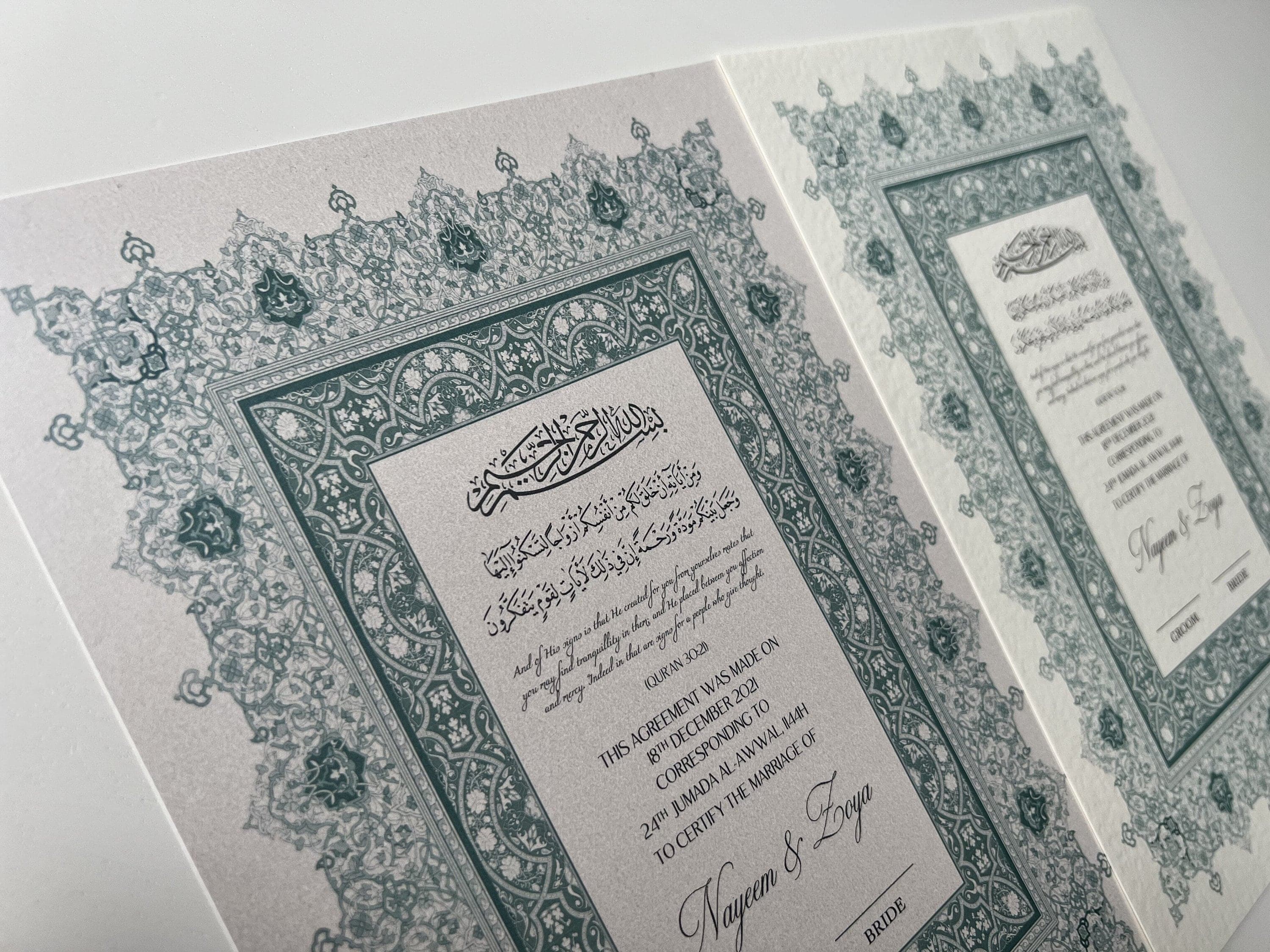 Nikah Marriage Certificate, Muslim Wedding Contract, Personalised Wedding Keepsake, Islamic Gift for Newlyweds - image 4