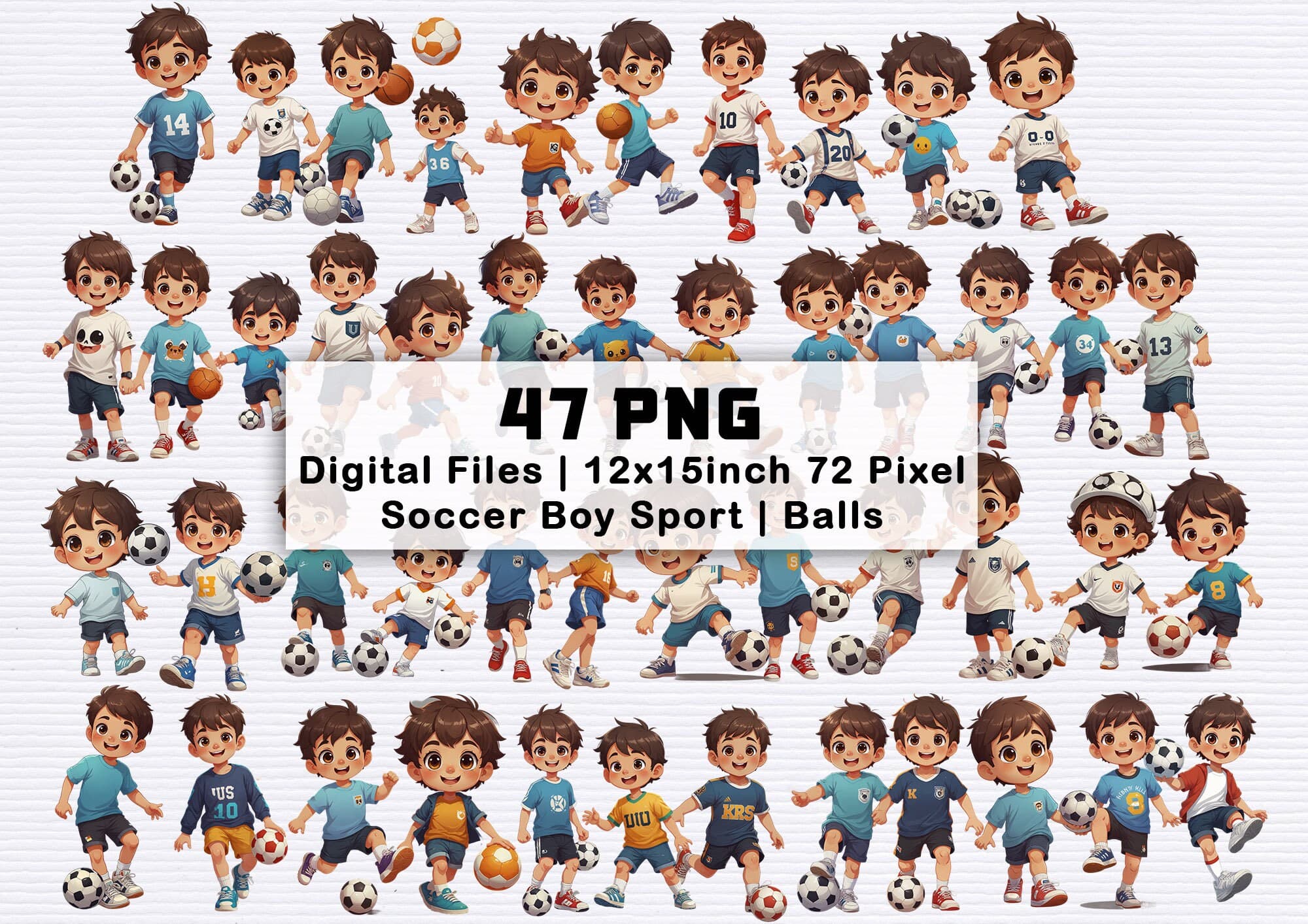 Soccer Boy PNG | Digital Files | Football | Soccer Player | Sports | Boy Playing Soccer | Happy Kids | Soccer Boy | Sport Birthday Theme Art