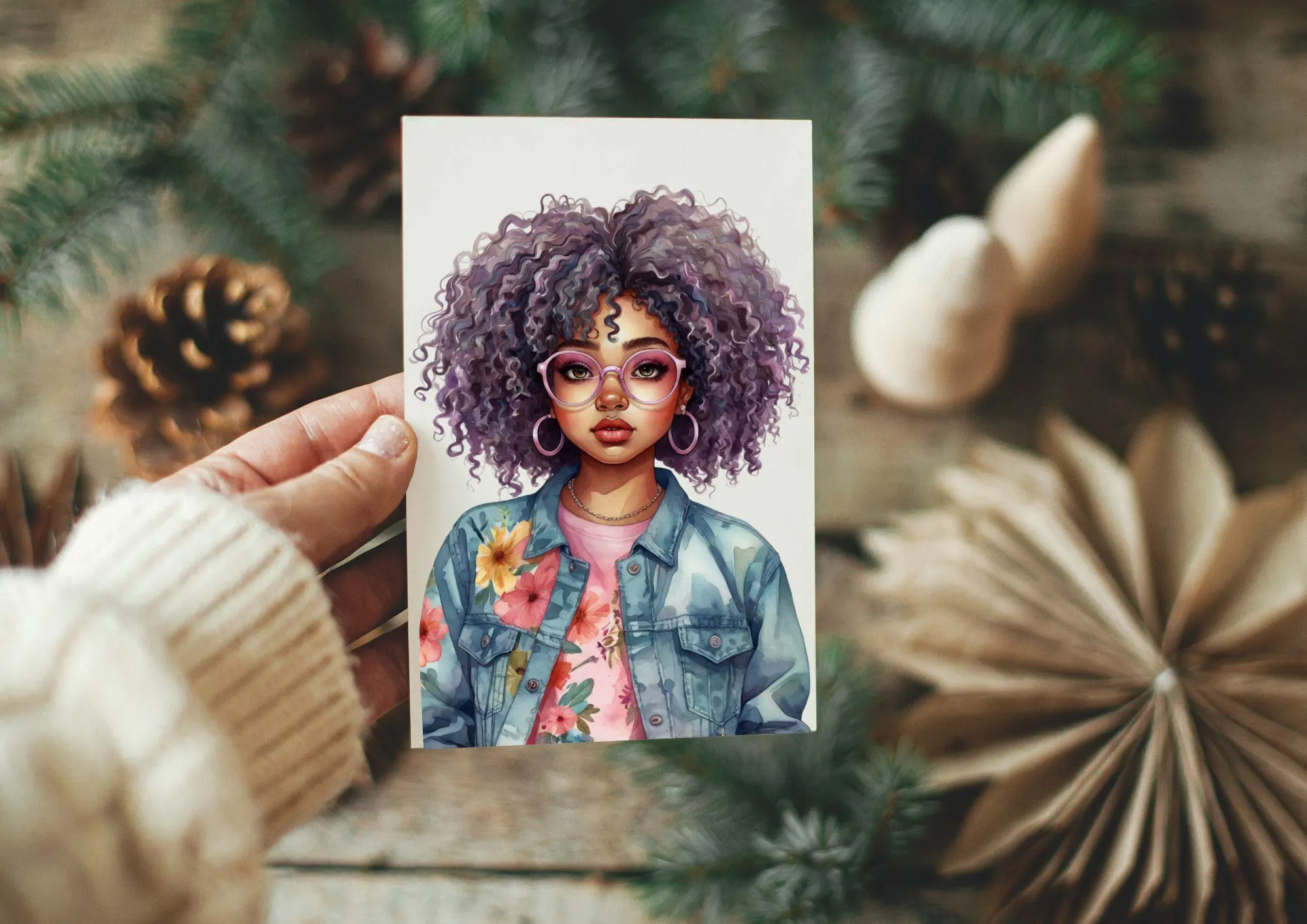 29 PNG Quirky Black Girl Whimsical | Digital PNG Cute African Teen Girls | Digital Junk Journal Black American African Teenage - image 4