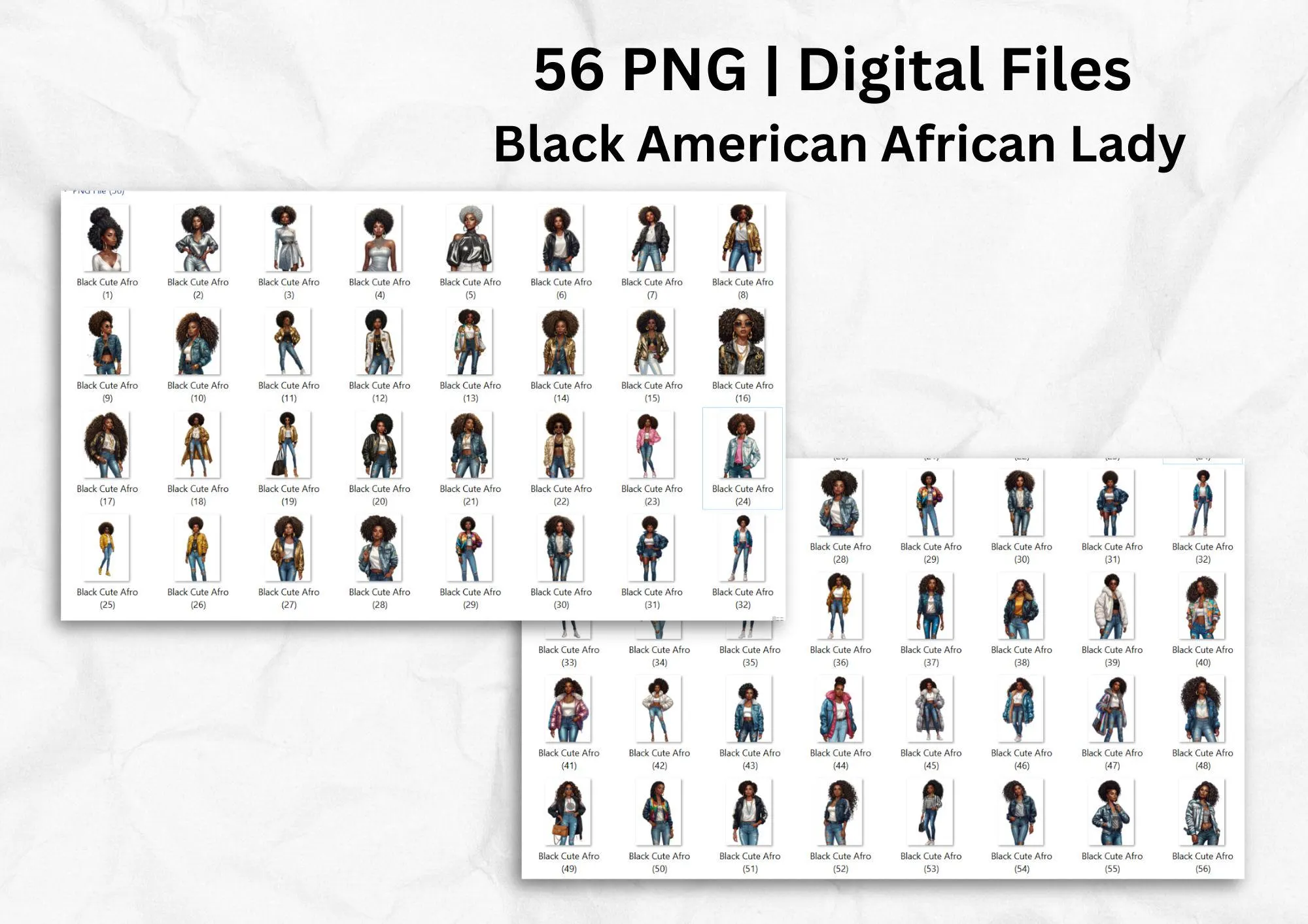 Black Girl African American Girl  Digital Files Afro Women Girls Black Afrocentric Black Girl Boss Jeans Hipster Fashion - image 3