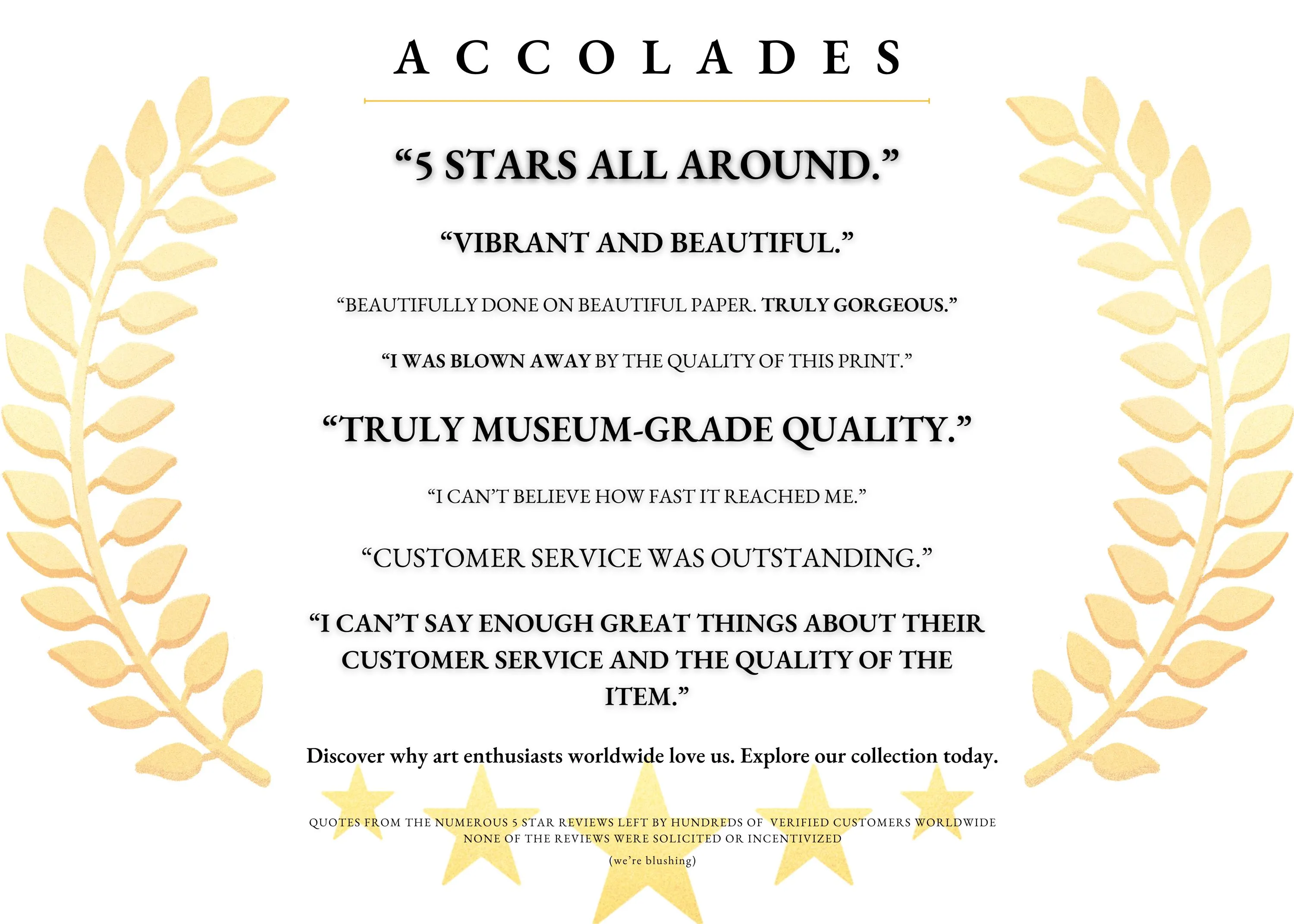 a certificate for five stars all around