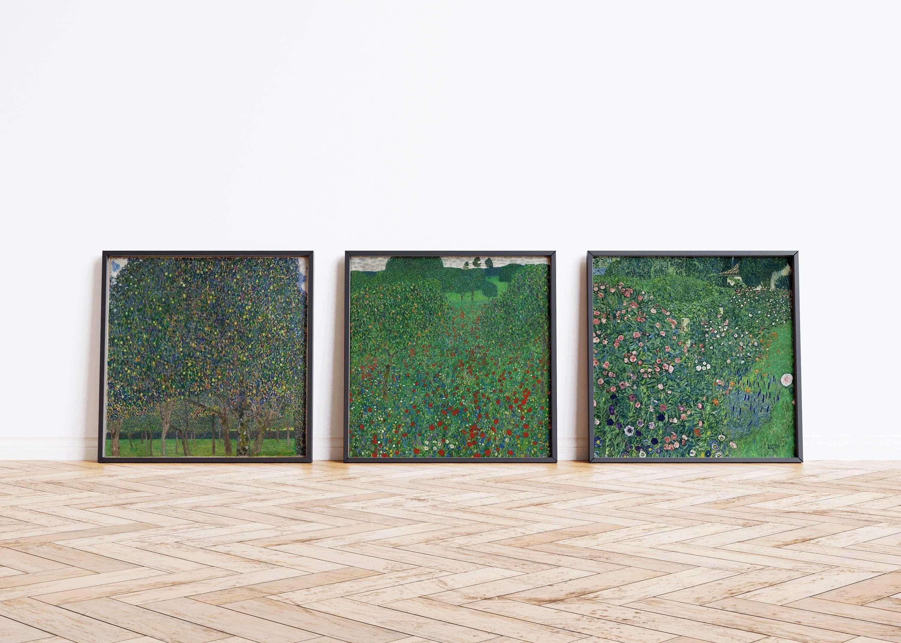 Gustav Klimt Garden Art Print Set: Vintage Fine Art - 9ArtPrints