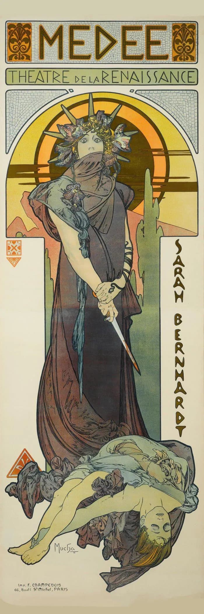 Alphonse Mucha — Médée | Art Nouveau Theatre Poster Print