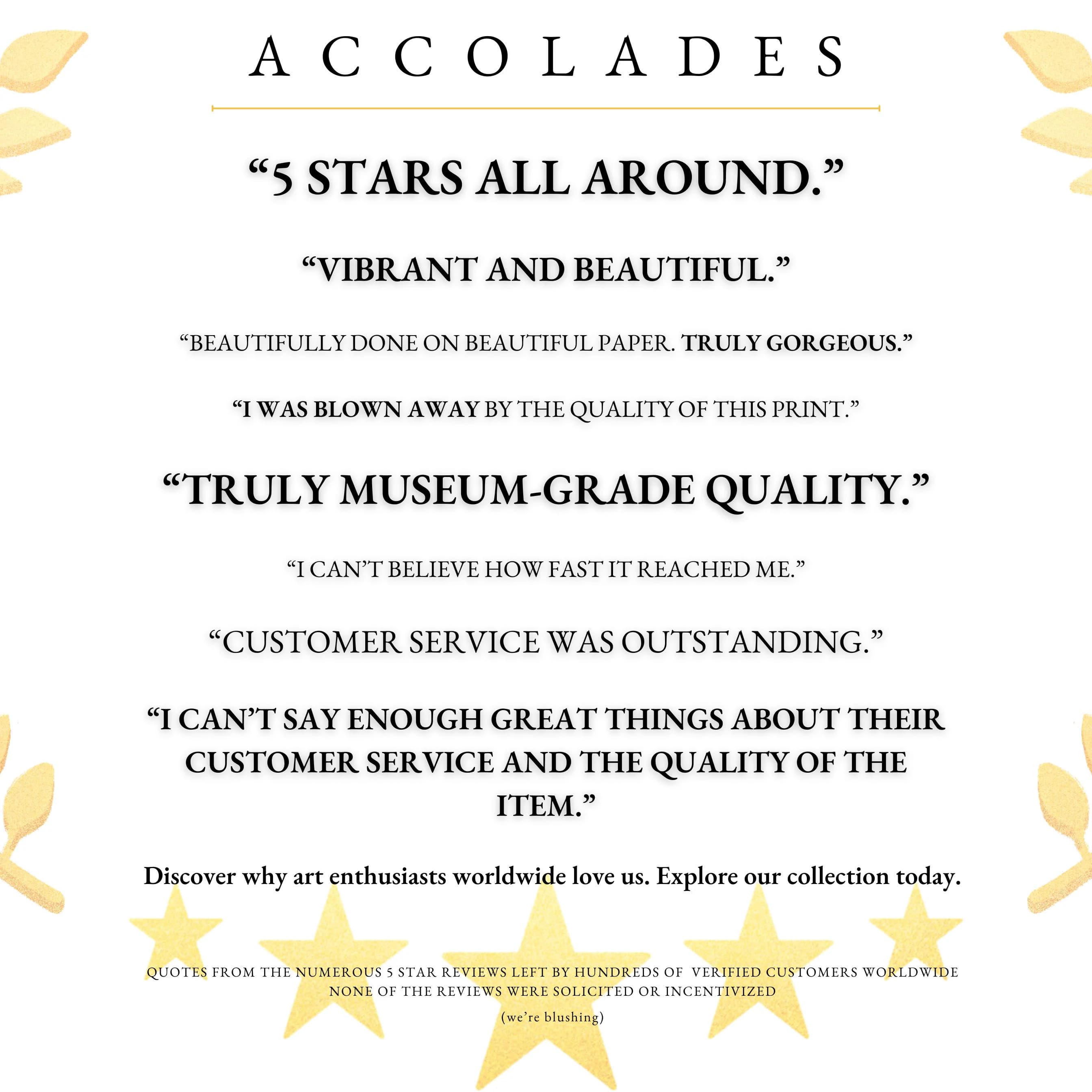 a white poster with gold stars on it