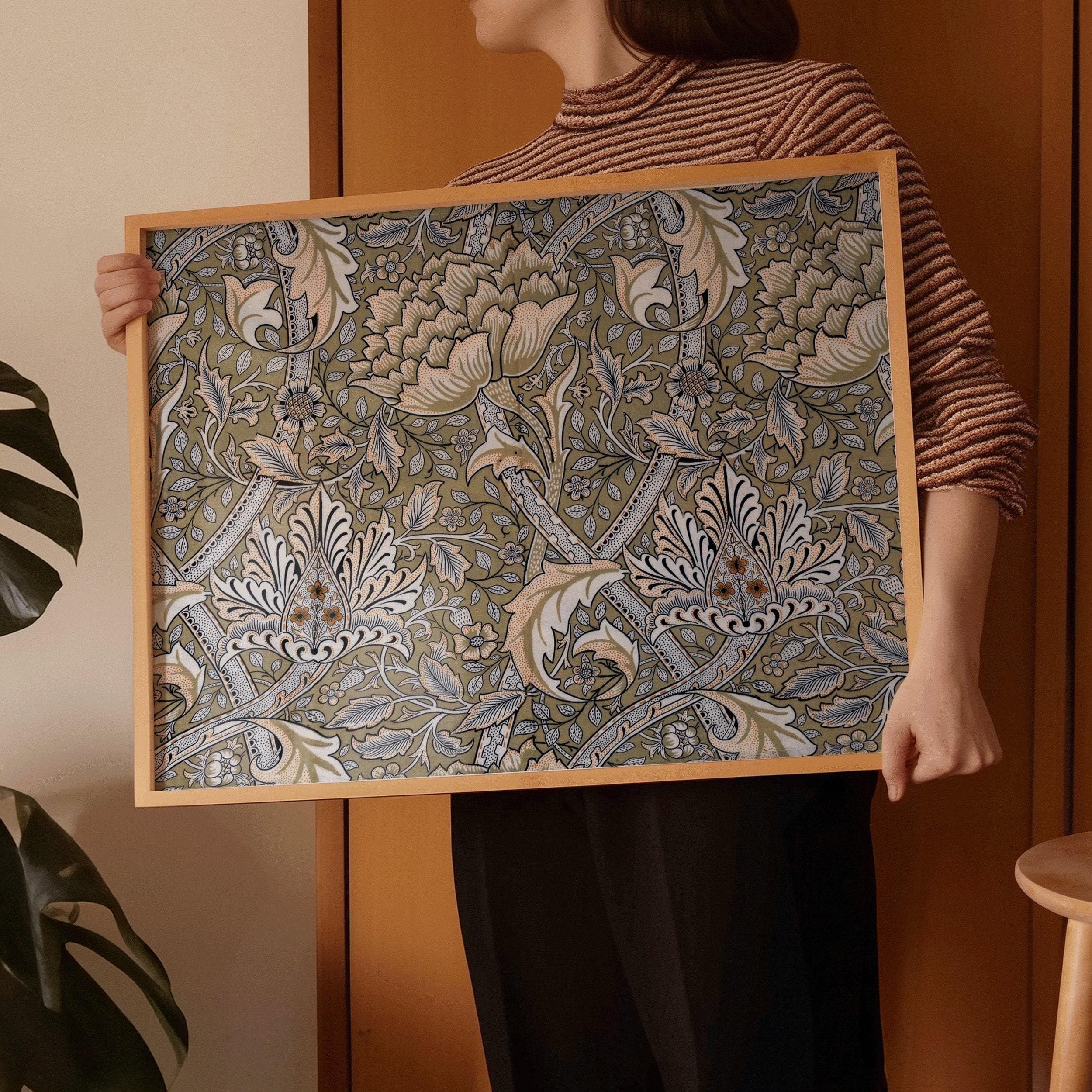 William Morris Windrush Print: Sage Green Vintage Floral Art - 9ArtPrints