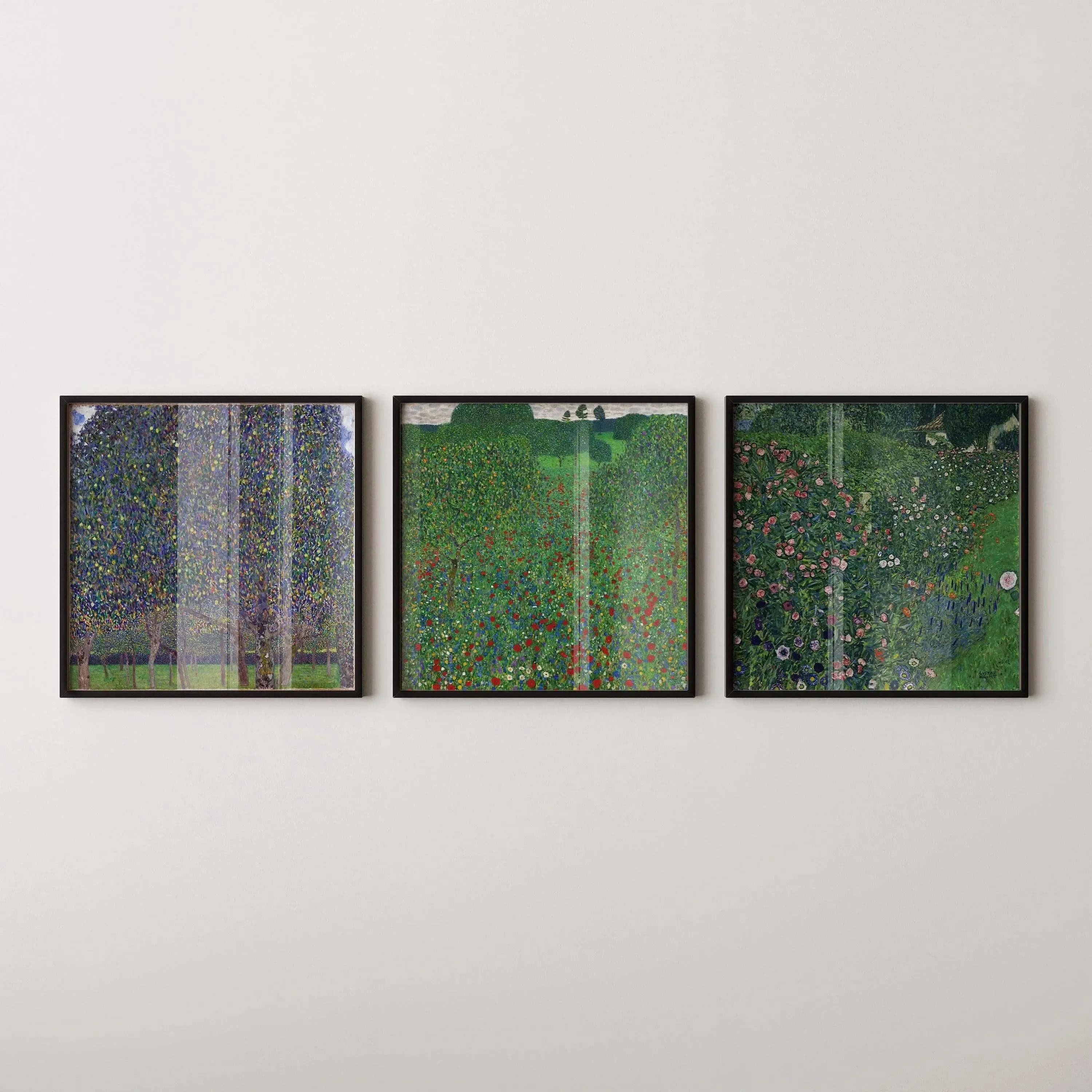 Gustav Klimt — Statement Trio | Italian Garden, Pear Tree & Flowering Garden | Art Print