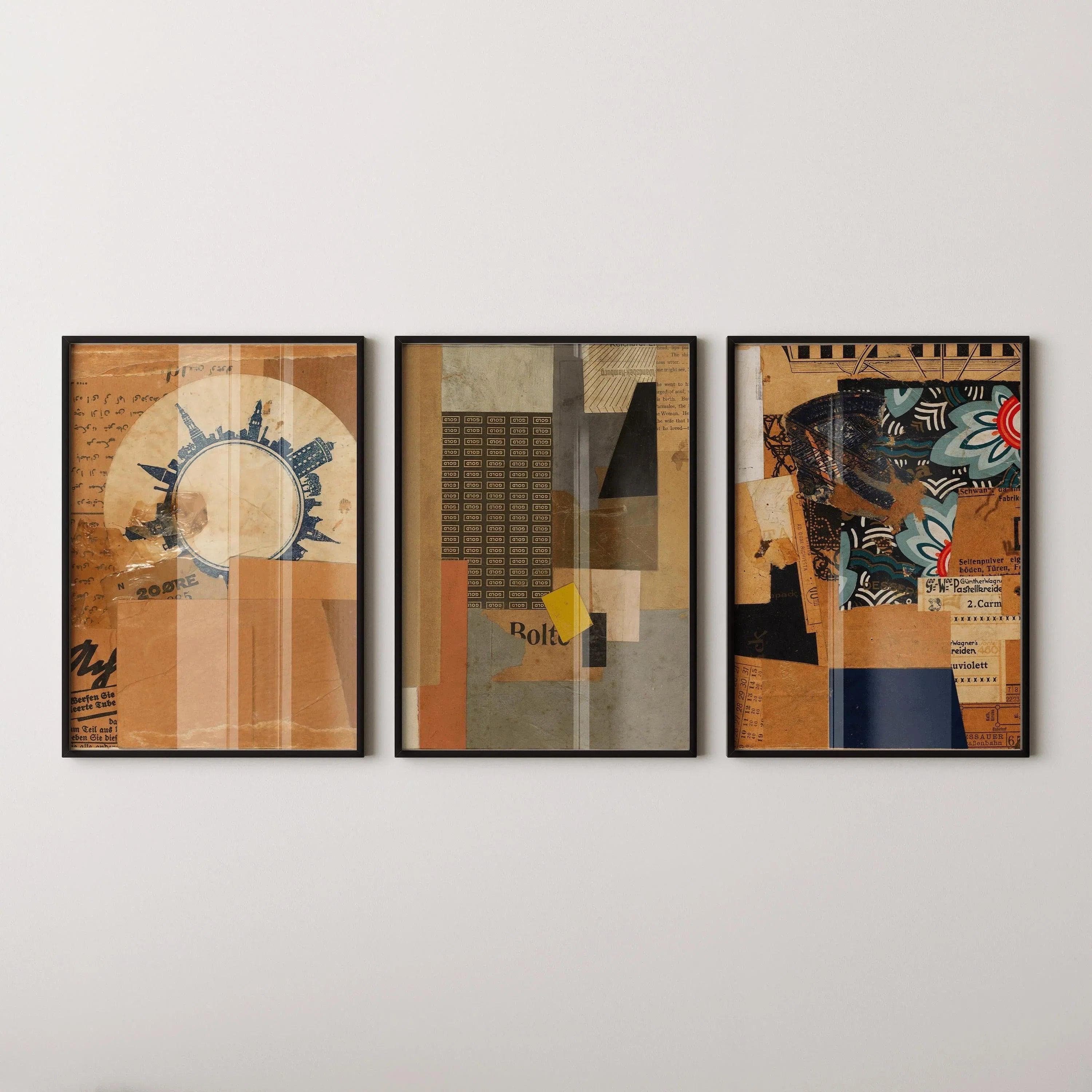 Kurt Schwitters — Statement Trio | Vintage Dadaism Constructivist Art Print