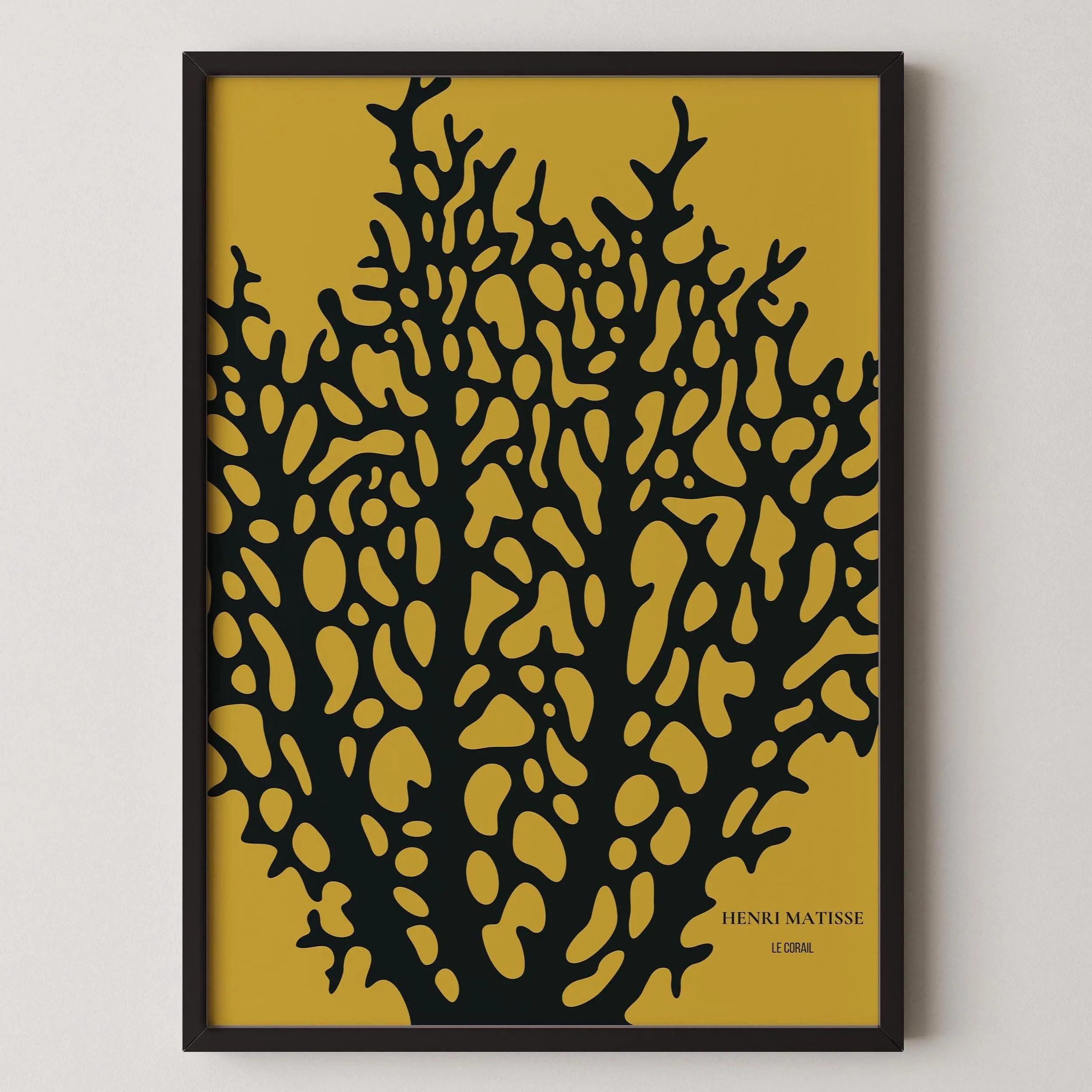 Henri Matisse - Le Corail 'Coral' | Exhibition Poster in Mustard Yellow and Black - 9ArtPrints