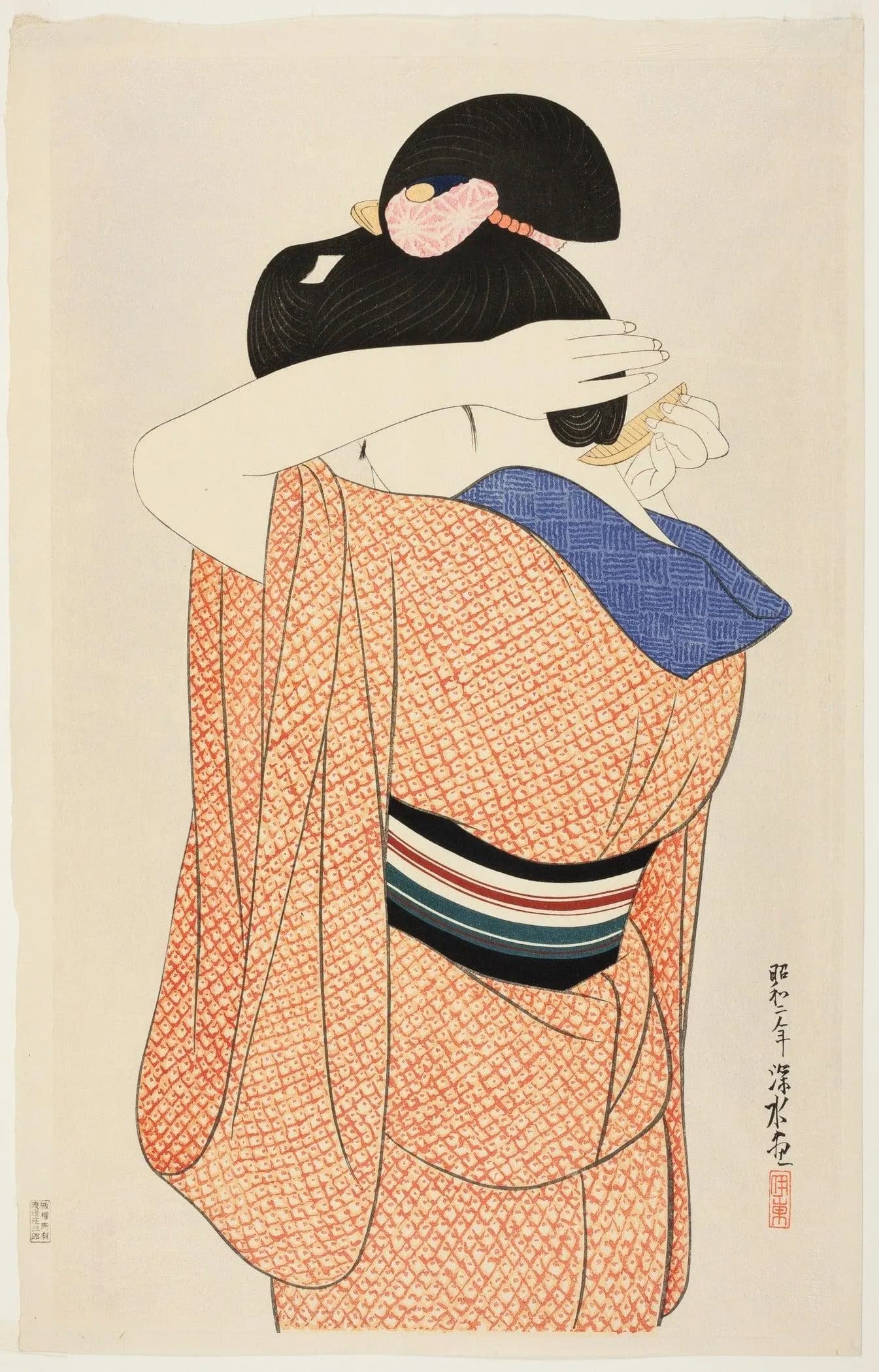 Ito Shinsui — The Long Undergarment | Shin Hanga Bijinga