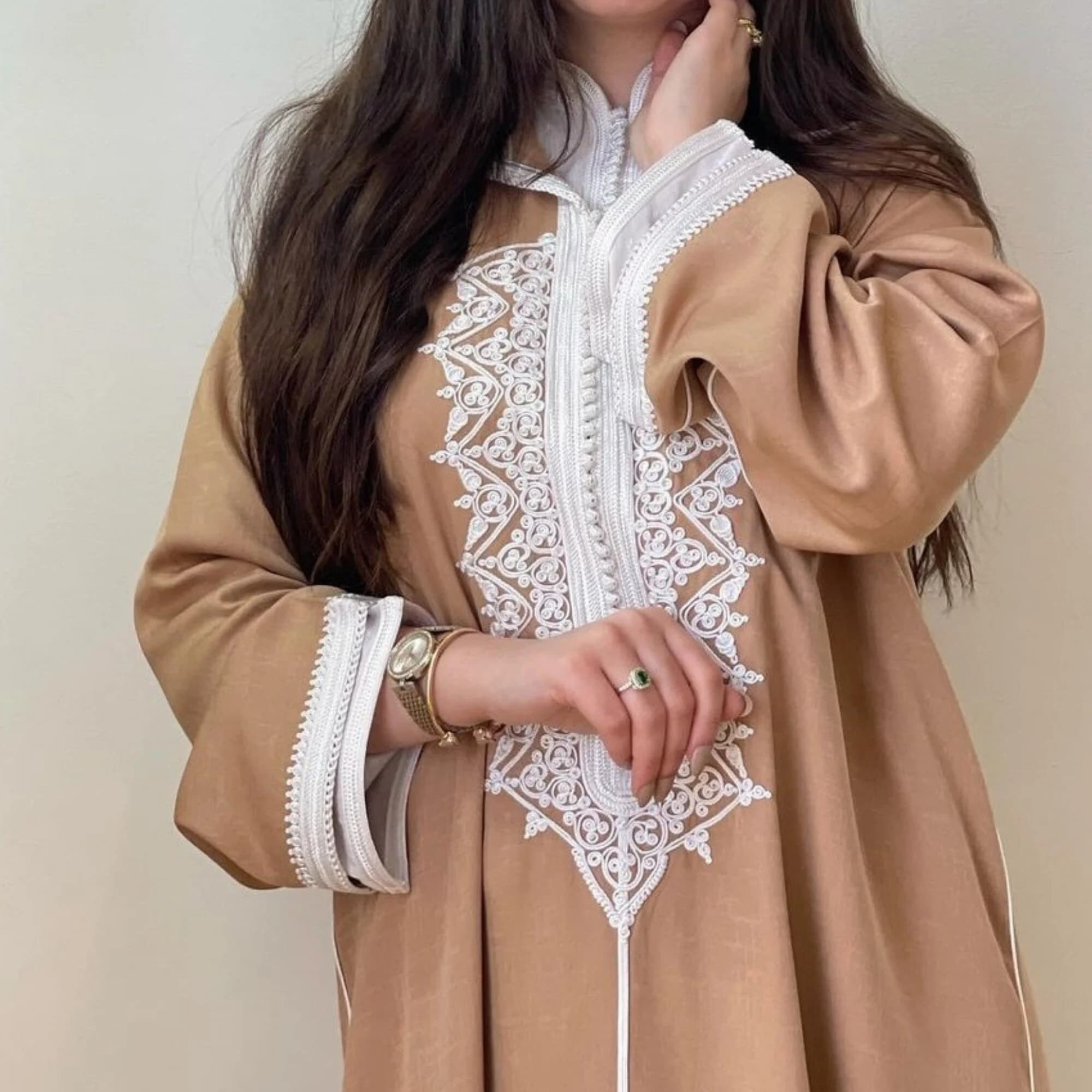 Classy moroccan camel jellaba, Ramadan 2026 djellaba, Eid al fitr jalaba, Hooded moroccan dress, gift for her, Nikah dress, Arabic dress.
