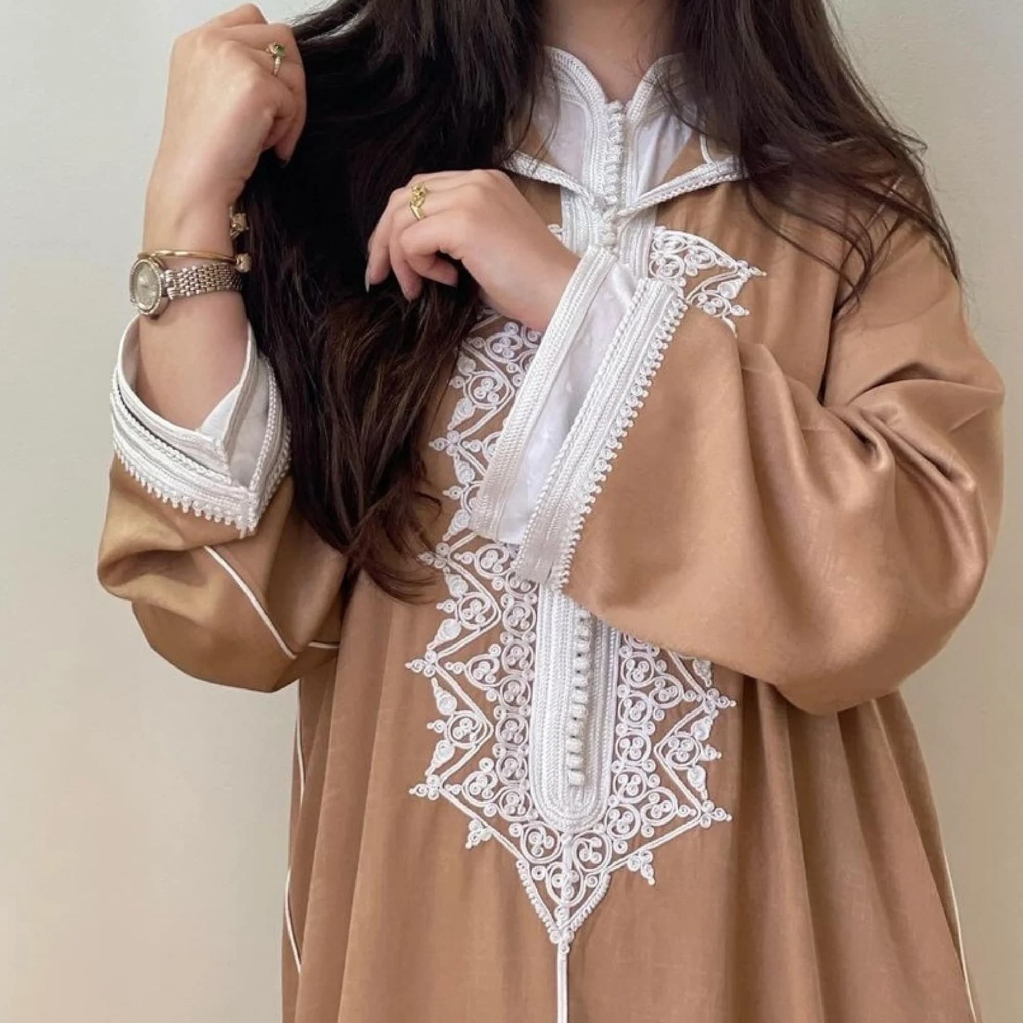Classy moroccan camel jellaba, Ramadan 2026 djellaba, Eid al fitr jalaba, Hooded moroccan dress, gift for her, Nikah dress, Arabic dress. - image 3