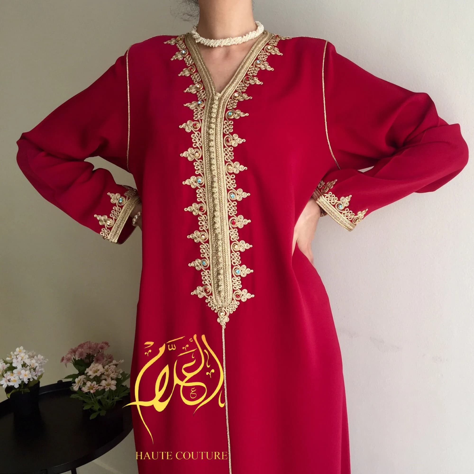 Moroccan summer caftan, Embroidered kaftan, Moroccan dress, Gift for her, Abaya, Arabic dress, Belted Kuftan, Gnadoura, Jellaba marocaine.