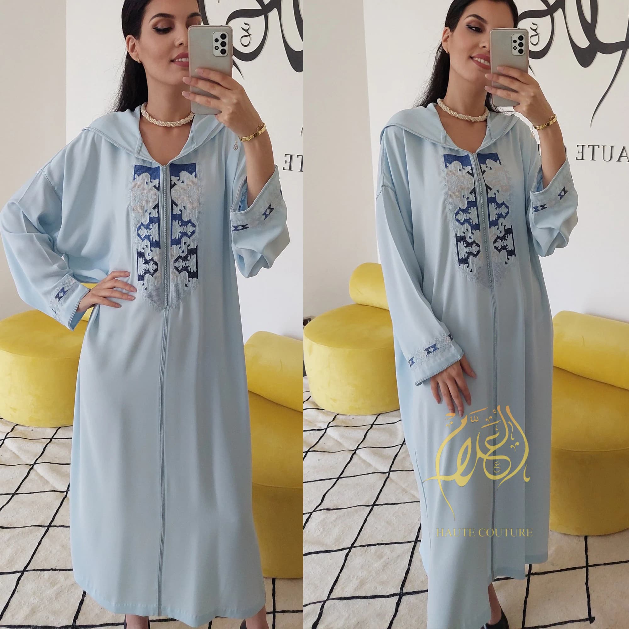 Elegant moroccan ramadan 2026 jellaba, Zemmouri embroidered  jelaba, Islamic outfit, Arabic dress, Nikah dress, Hooded caftan, gift for her. - image 5