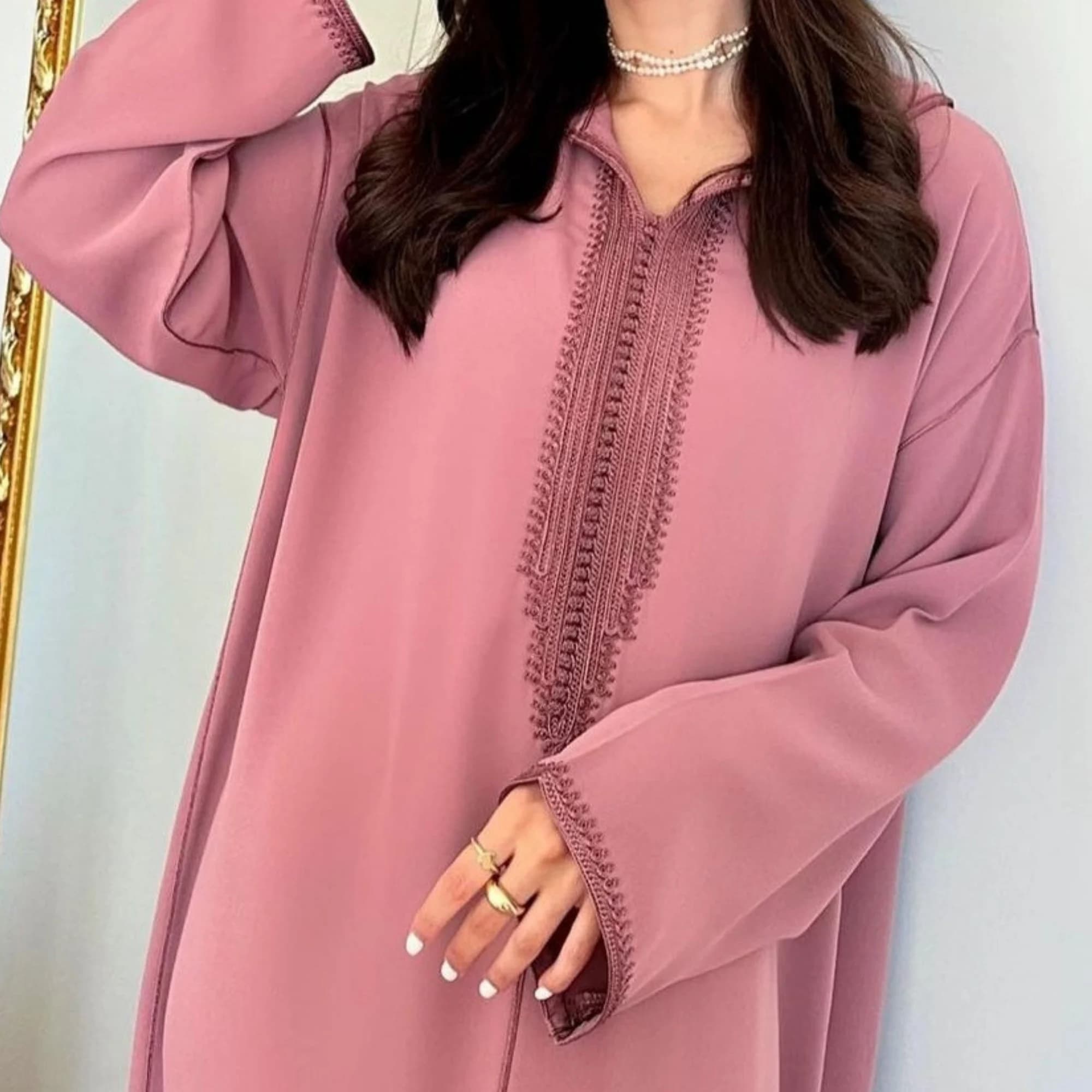 Classy Off-white jellaba, Omra-Hajj djellaba, Embroidered jalaba, Hooded moroccan dress, bride arabic dress, gift for her, Nikah dress. - image 5