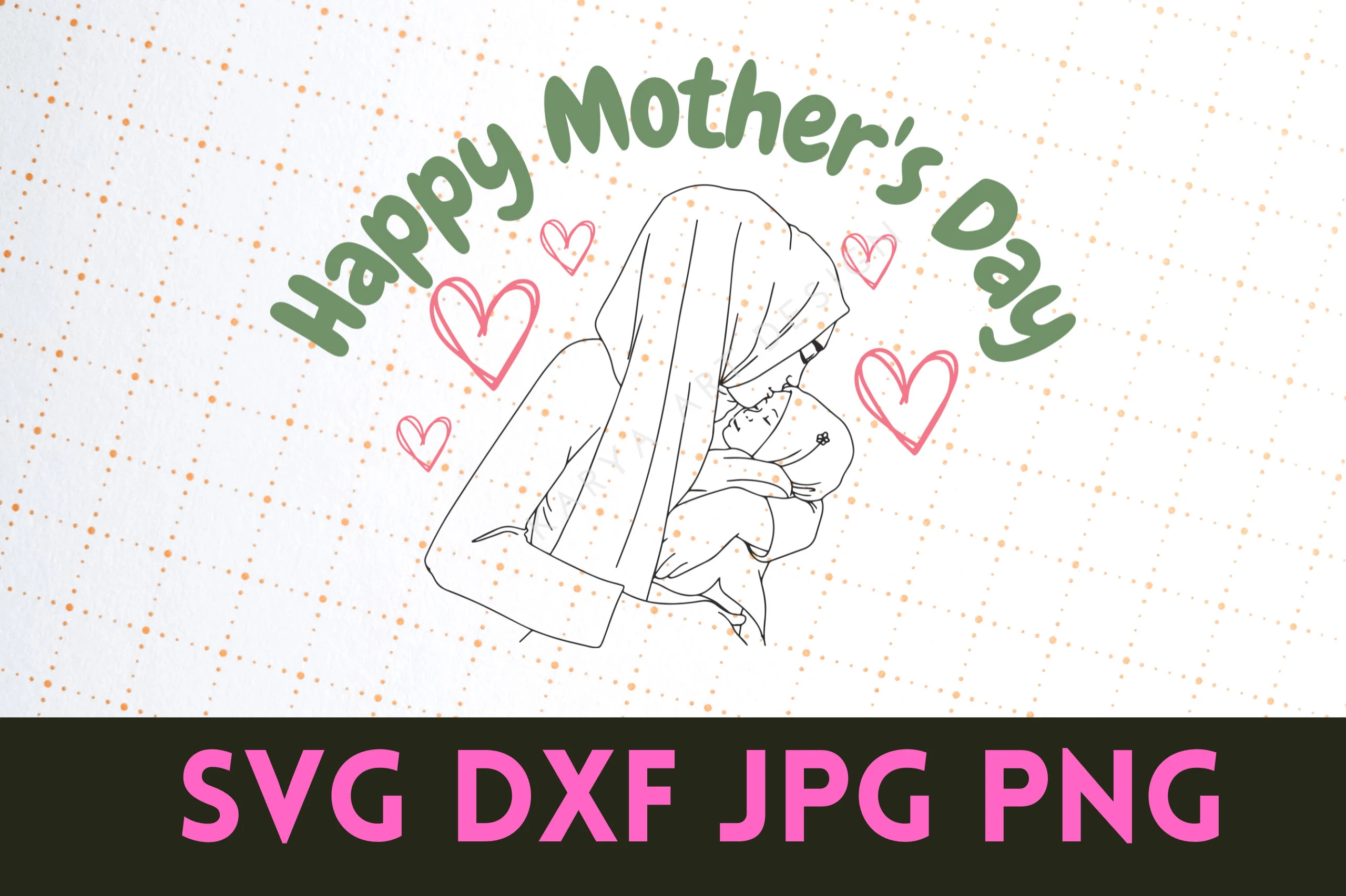 Muslim Mother's Day SVG, Mama Ummi, Hijab Islam (Digital Download)