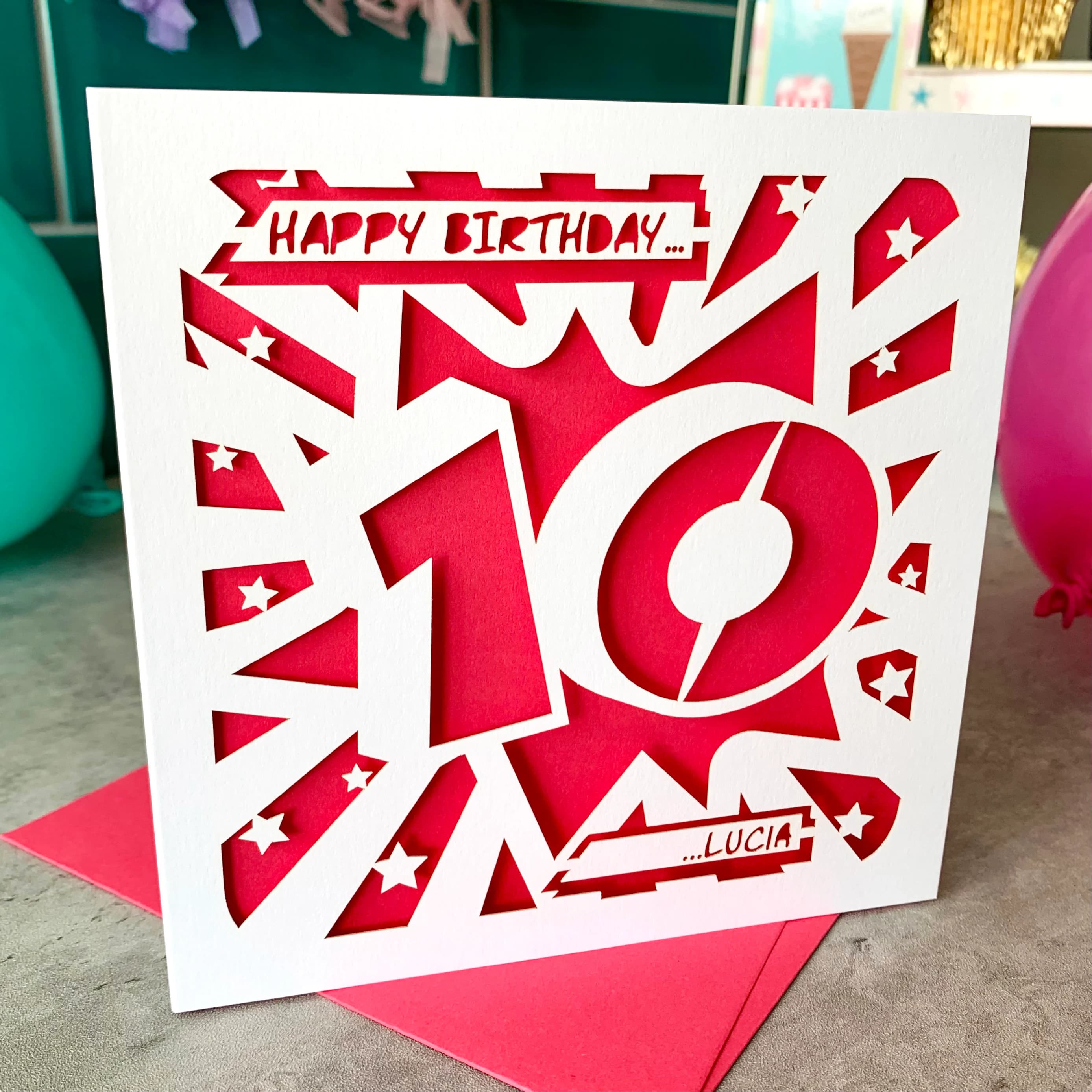 Kids Personalised 10th Birthday Card - image 2