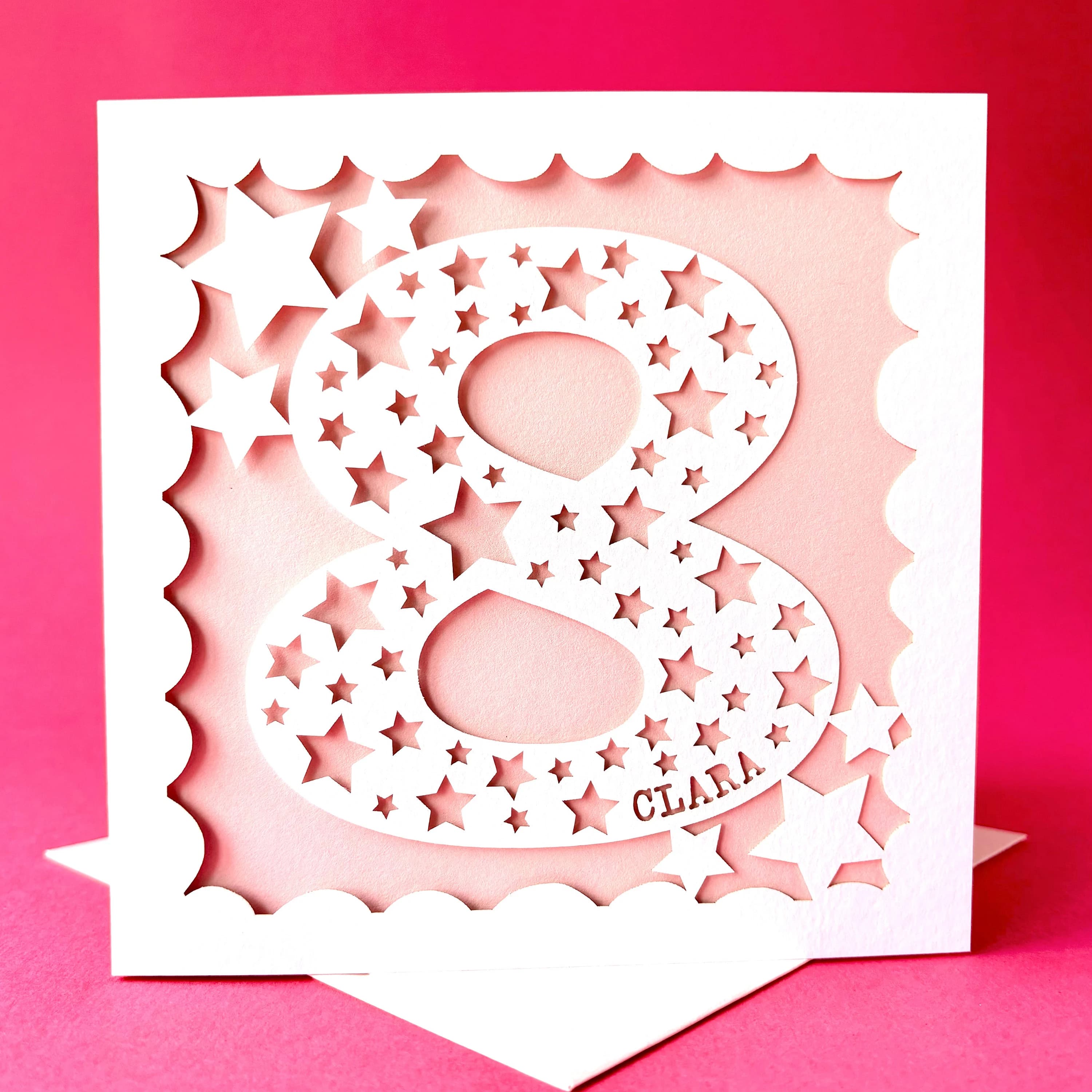 Personalised Stars Age Eight Birthday Card - image 2