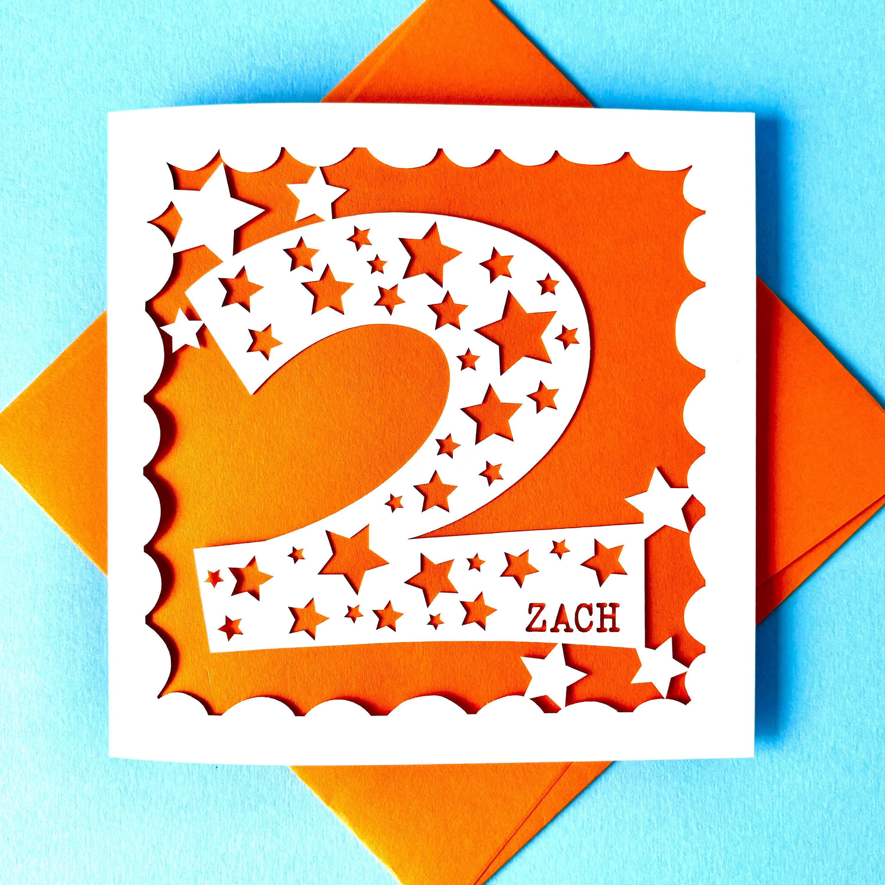 Personalised Stars Age Two Birthday Card - image 3
