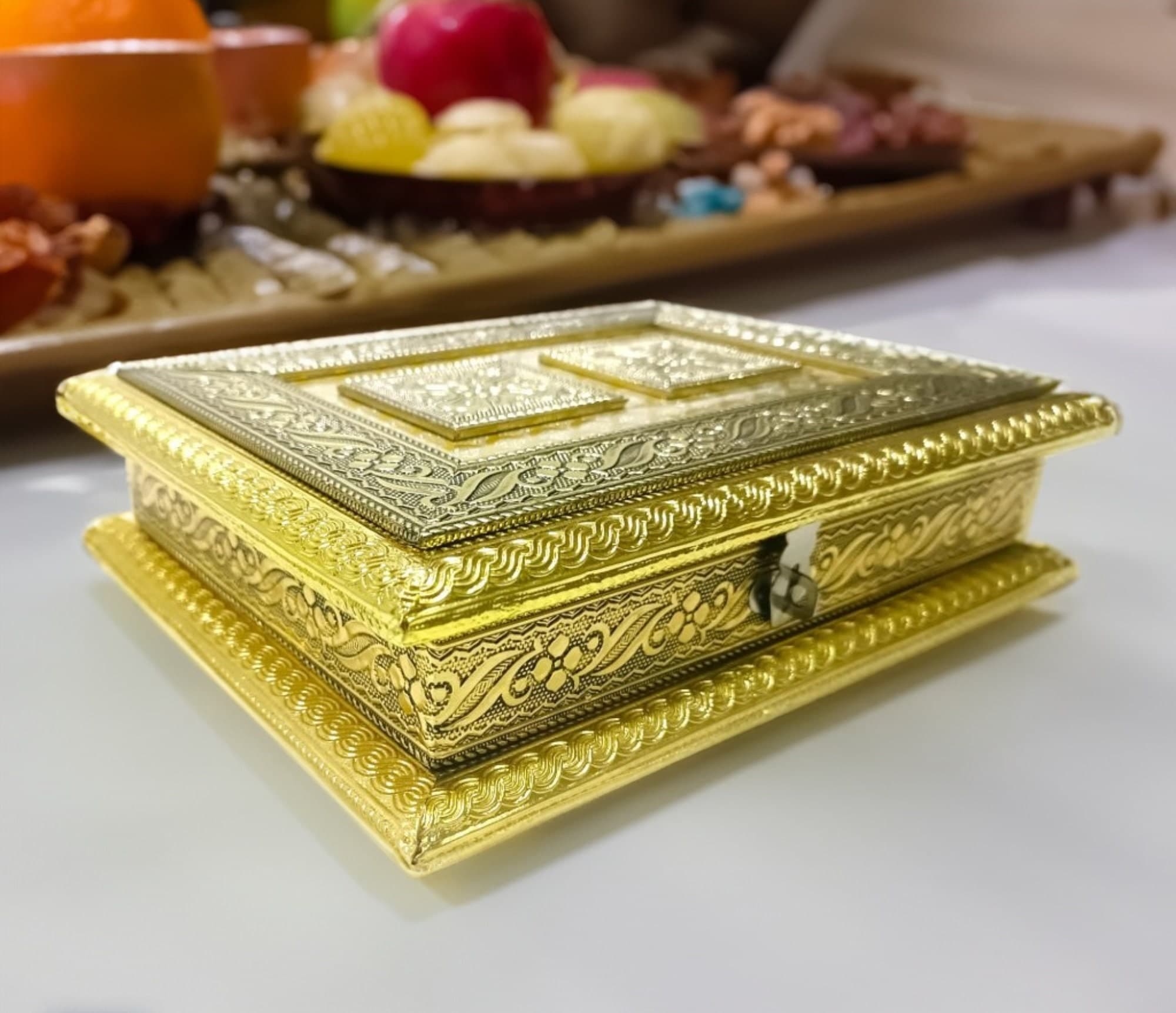 Handcrafted Wooden Dryfruit Box: Indian Wedding Gift, Diwali Gift