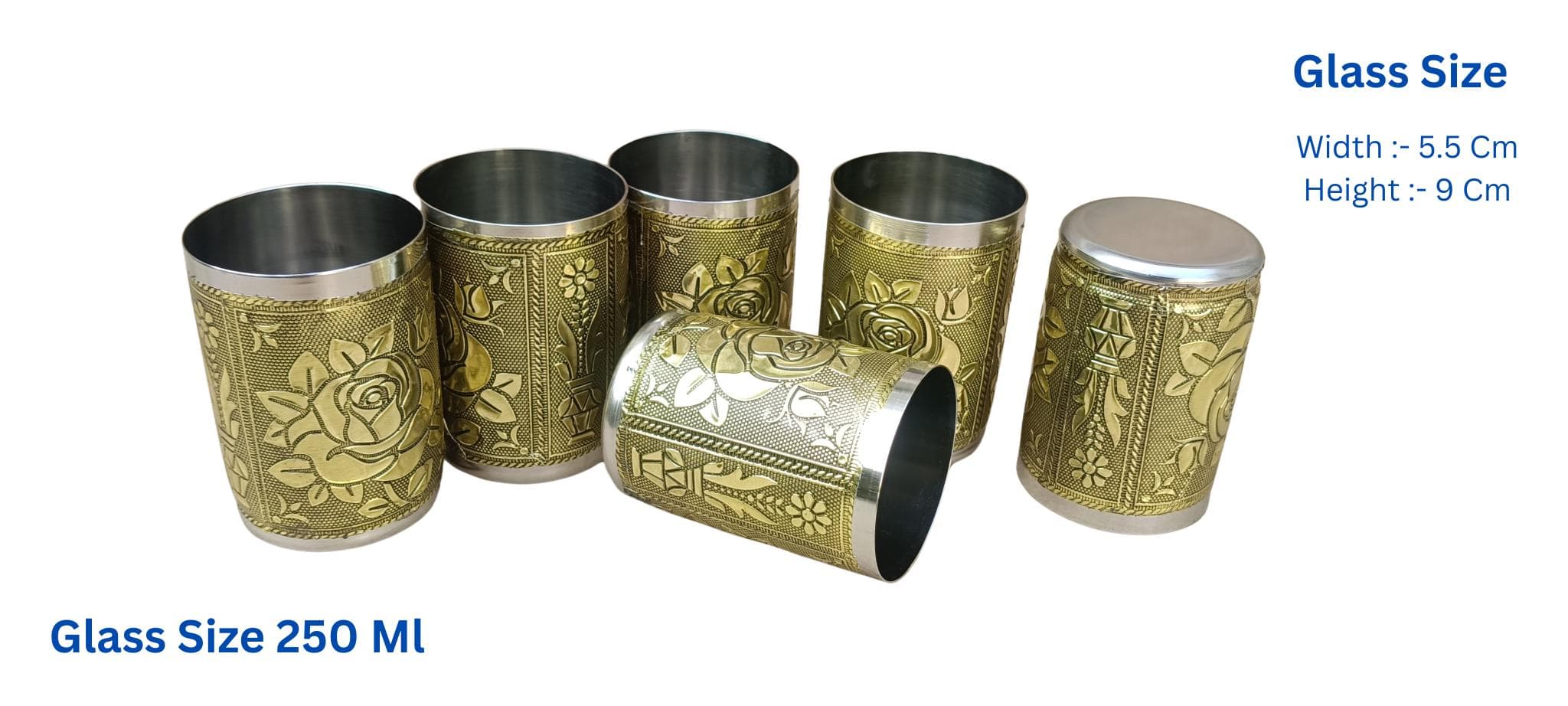 Meenakari Stainless Steel Glass Set | Indian Drinkware, Wedding Gifts - image 3