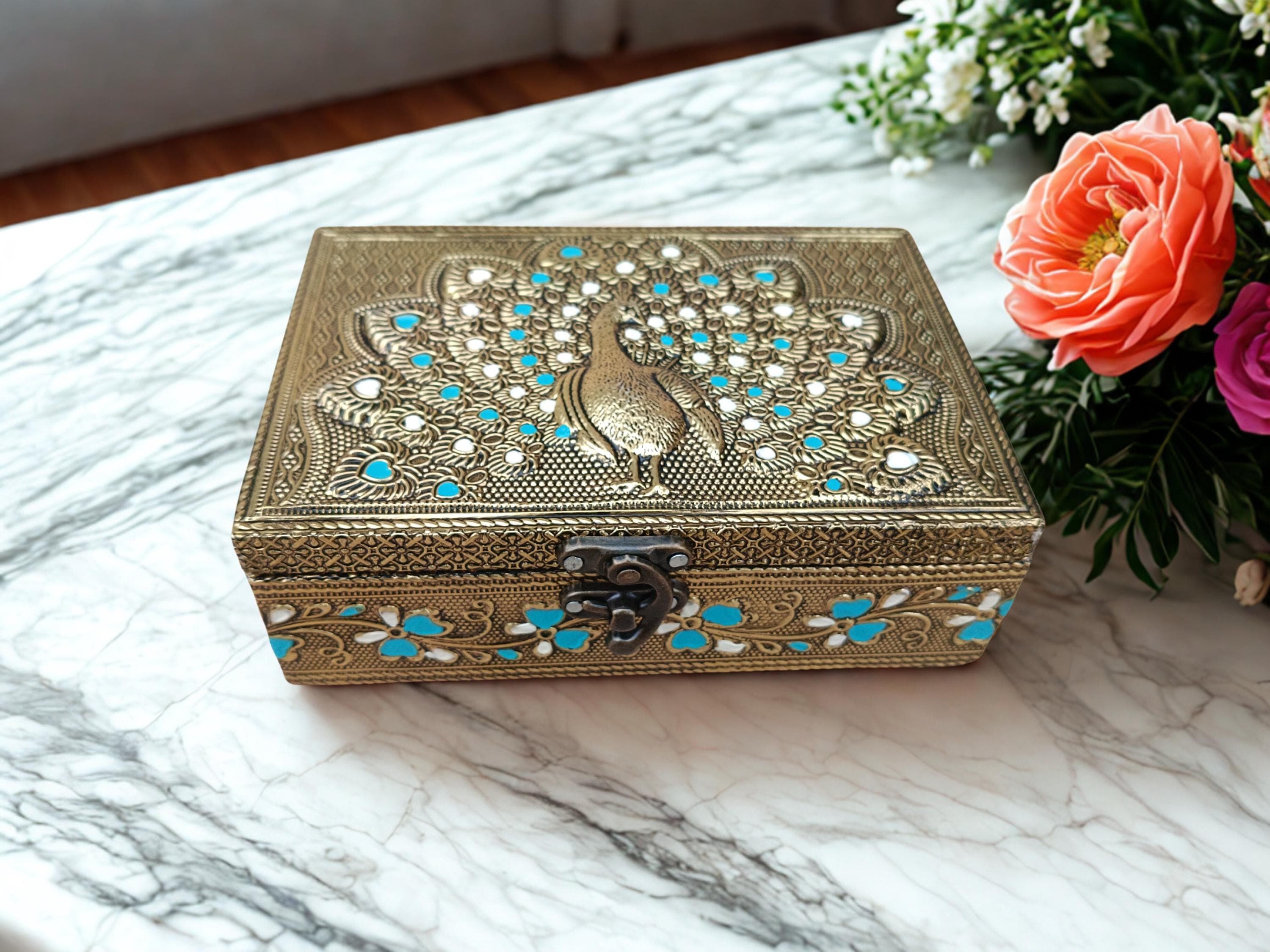 Meenakari Jewellery Box | Handmade Oxidized Vanity Storage (6x4)