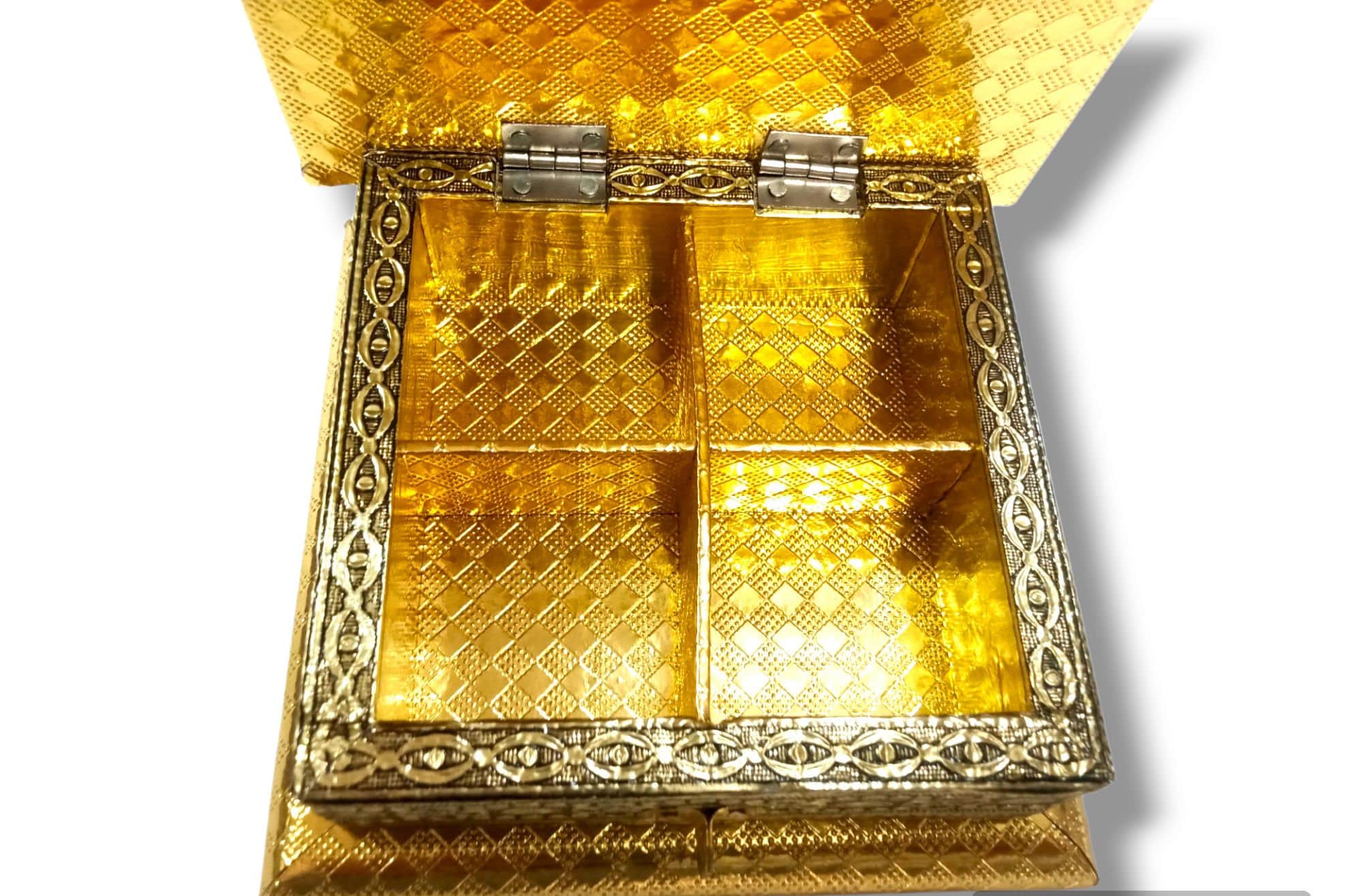 Oxidized Wooden Dry Fruit Box, Traditional Indian Gift Box - image 3
