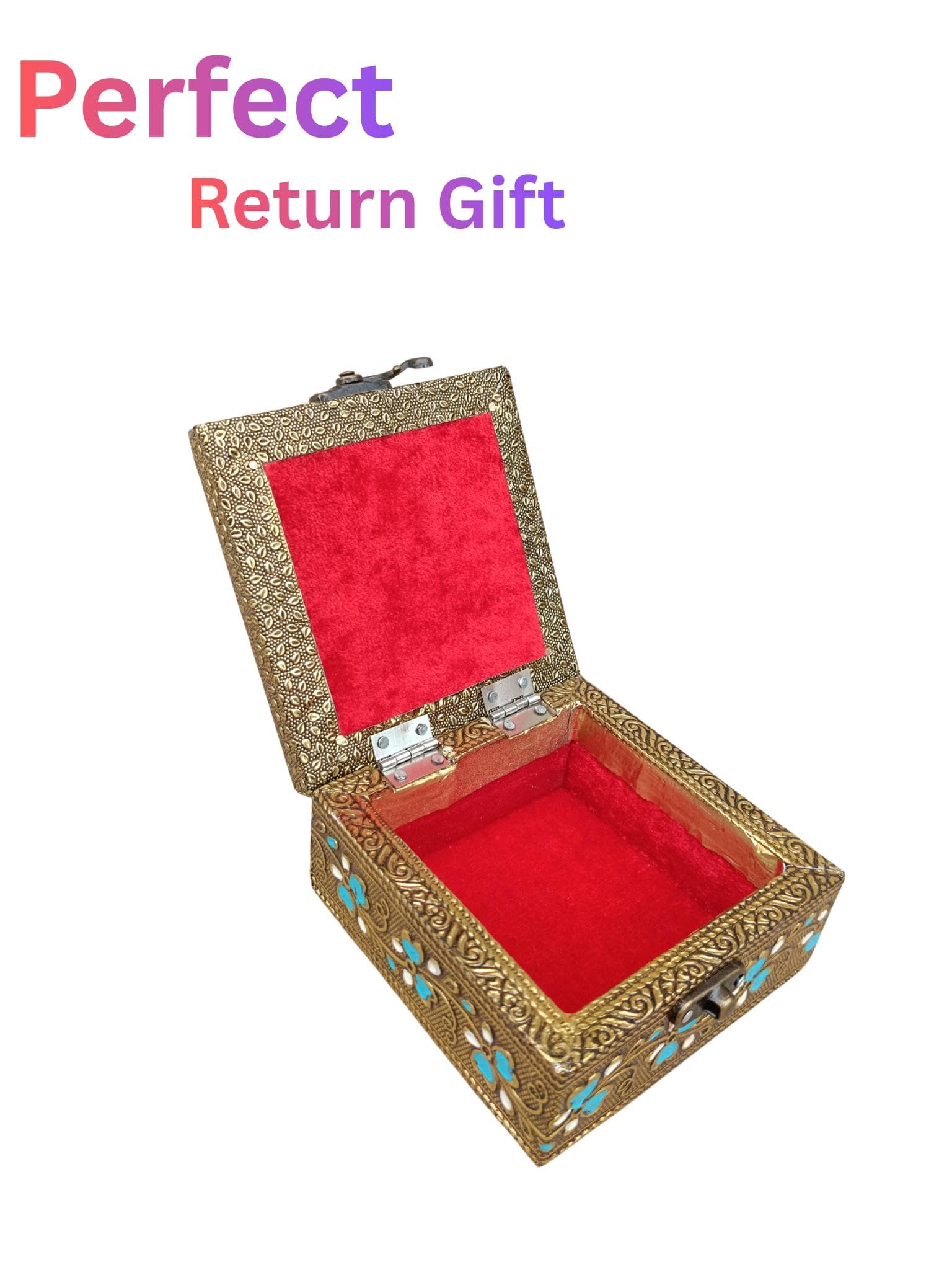 Meenakari Jewelry Box | Handmade Oxidized Wood Vanity Storage - image 5