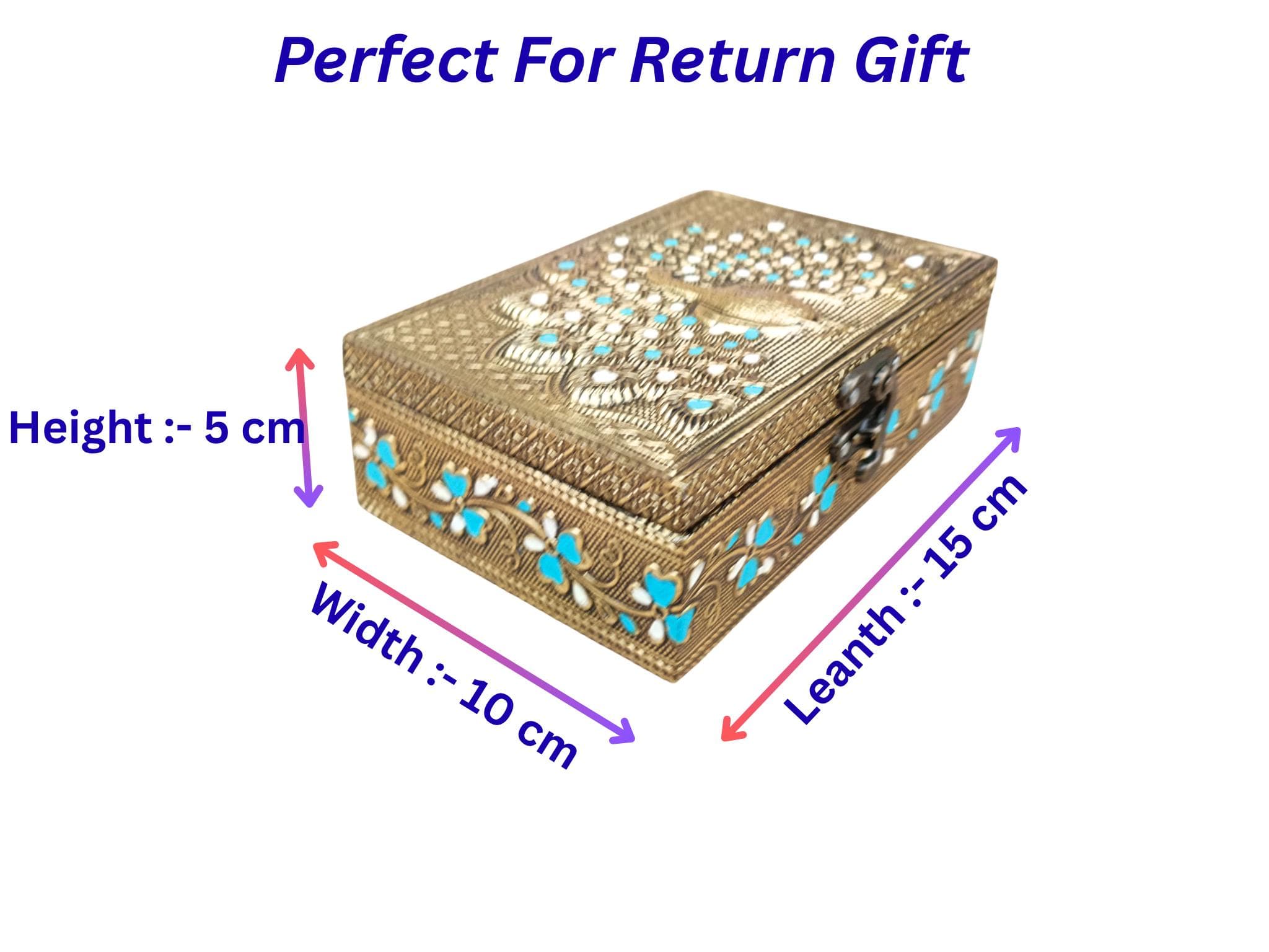 Meenakari Jewellery Box | Handmade Oxidized Vanity Storage (6x4) - image 5