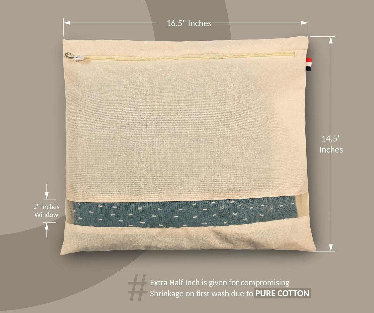 Cotton Saree Bags, Zip Closure, Transparent Window, Beige, Set of 5,10,15 - image 5