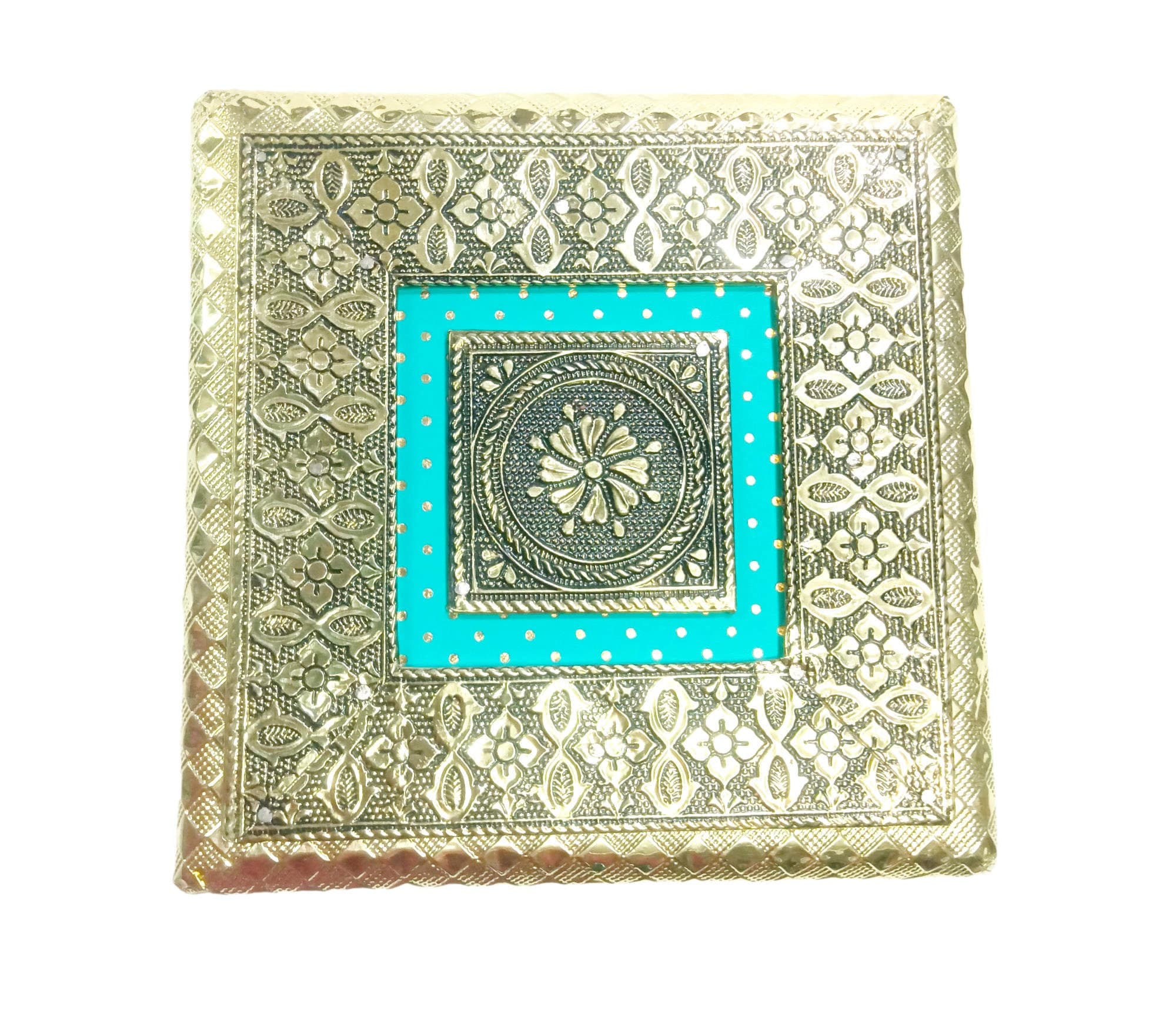 Handcrafted Wooden Dryfruit Box, Indian Meenakari Design, Diwali Gift
