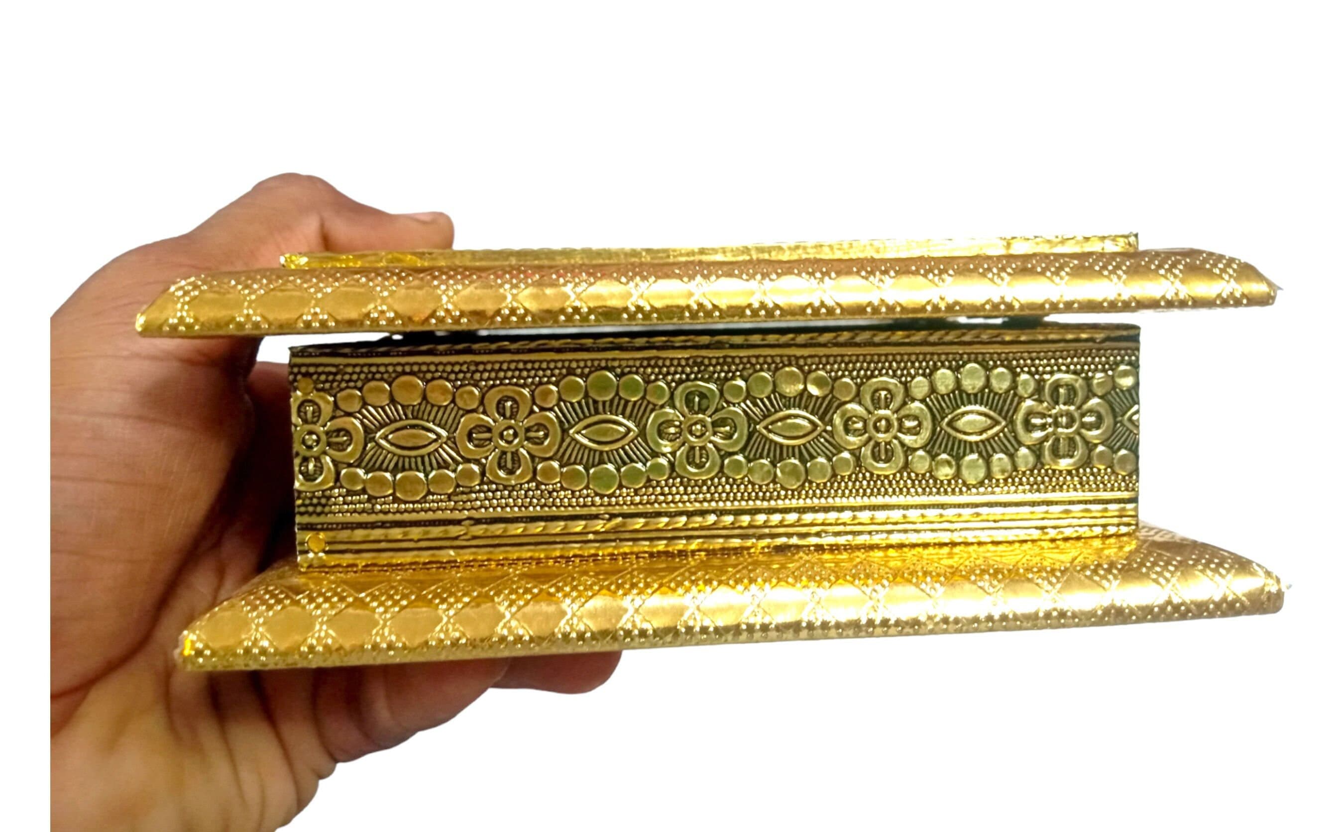 Oxidized Wooden Dry Fruit Box, Traditional Indian Gift Box - image 4