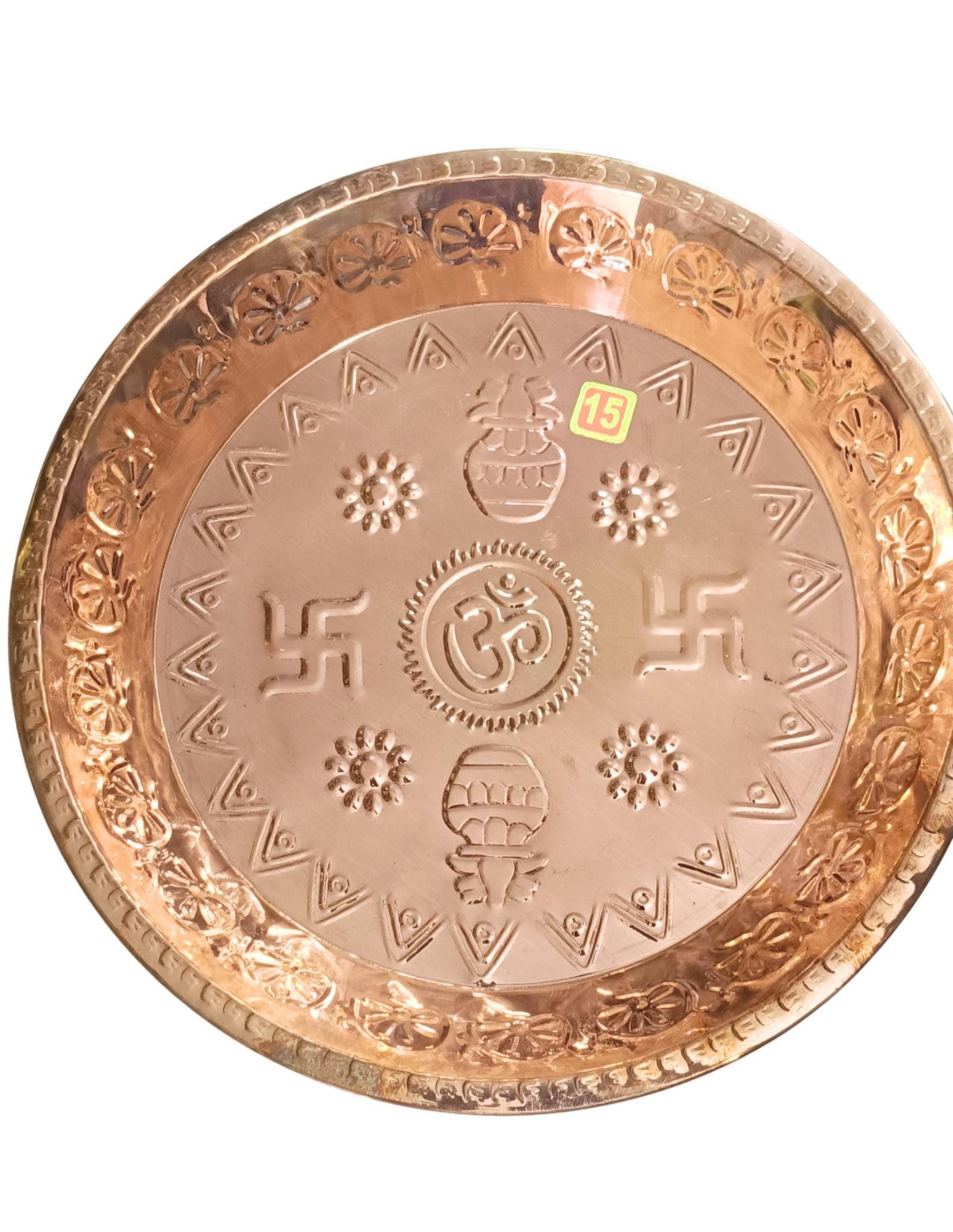 Handcrafted Pure Copper Parat: Multipurpose Mixing & Serving Plate (15 Inch - image 5