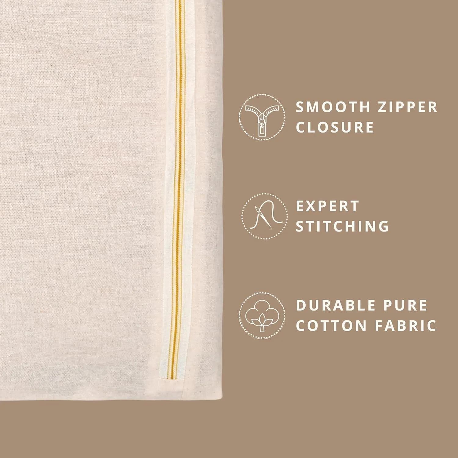 Cotton Saree Bags, Zip Closure, Transparent Window, Beige, Set of 5,10,15 - image 5