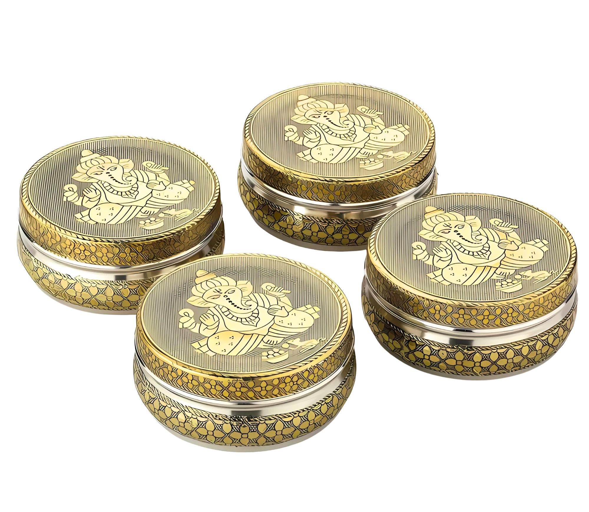 Meenakari Ganesh Stainless Steel Container, Indian Wedding Favor - image 4