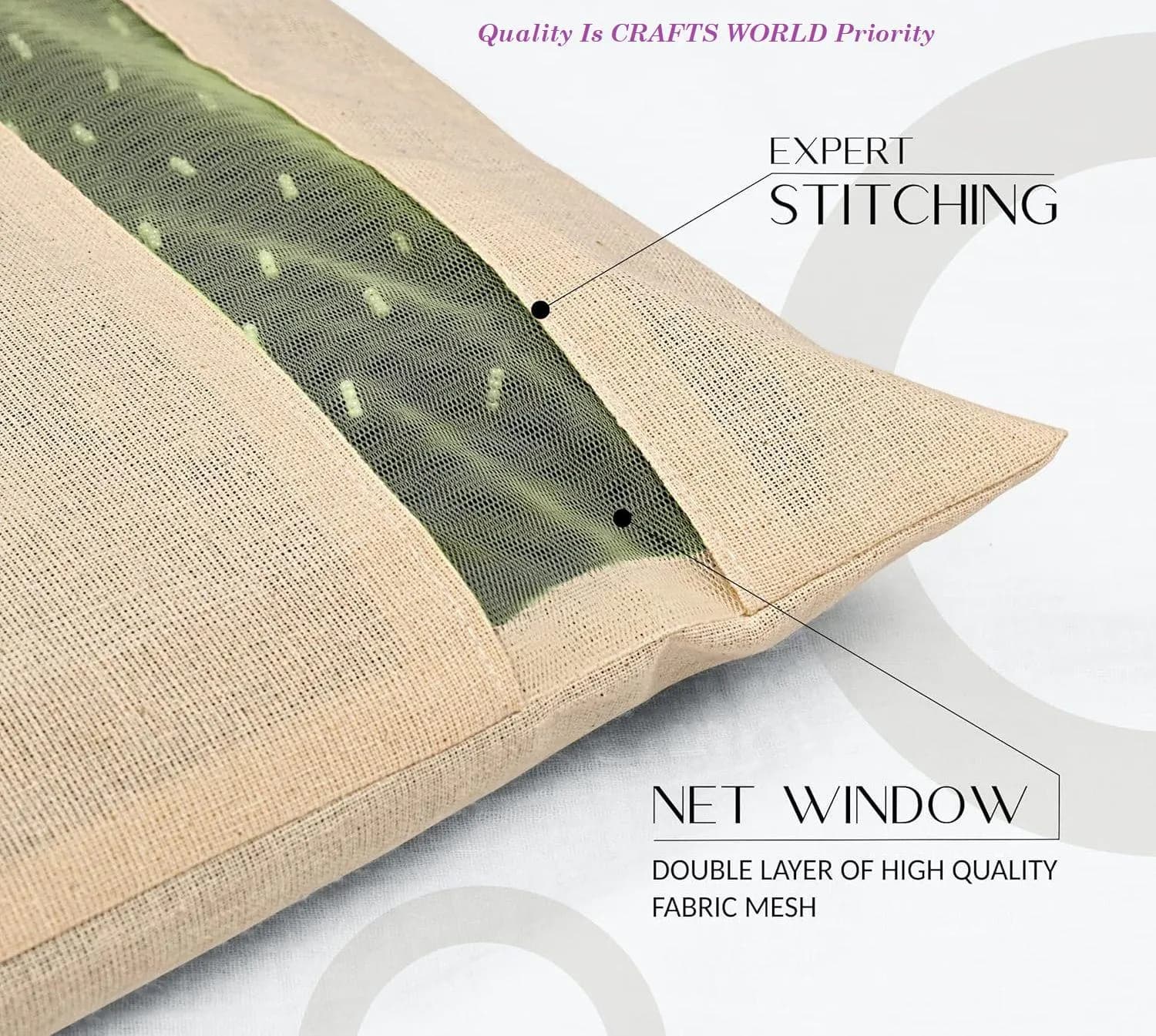 Cotton Saree Bags, Zip Closure, Transparent Window, Beige, Set of 5,10,15 - image 4
