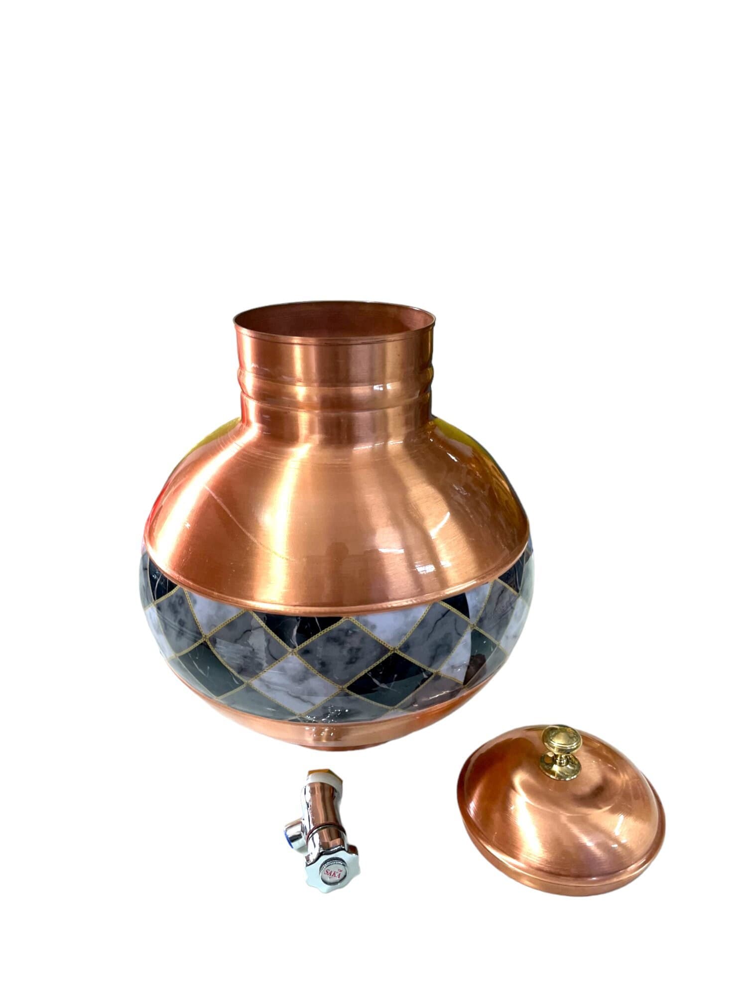 Hand Hammered Copper Water Dispenser, Ayurvedic Decor - image 5