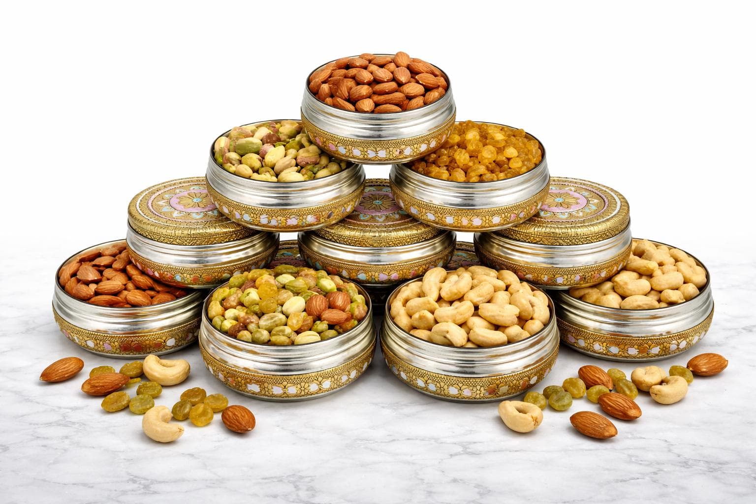 Handcrafted Meenakari Stainless Steel Dabba – Decorative Storage Container, Dryfruit, Chocolate, Gift, Home Decor - image 5