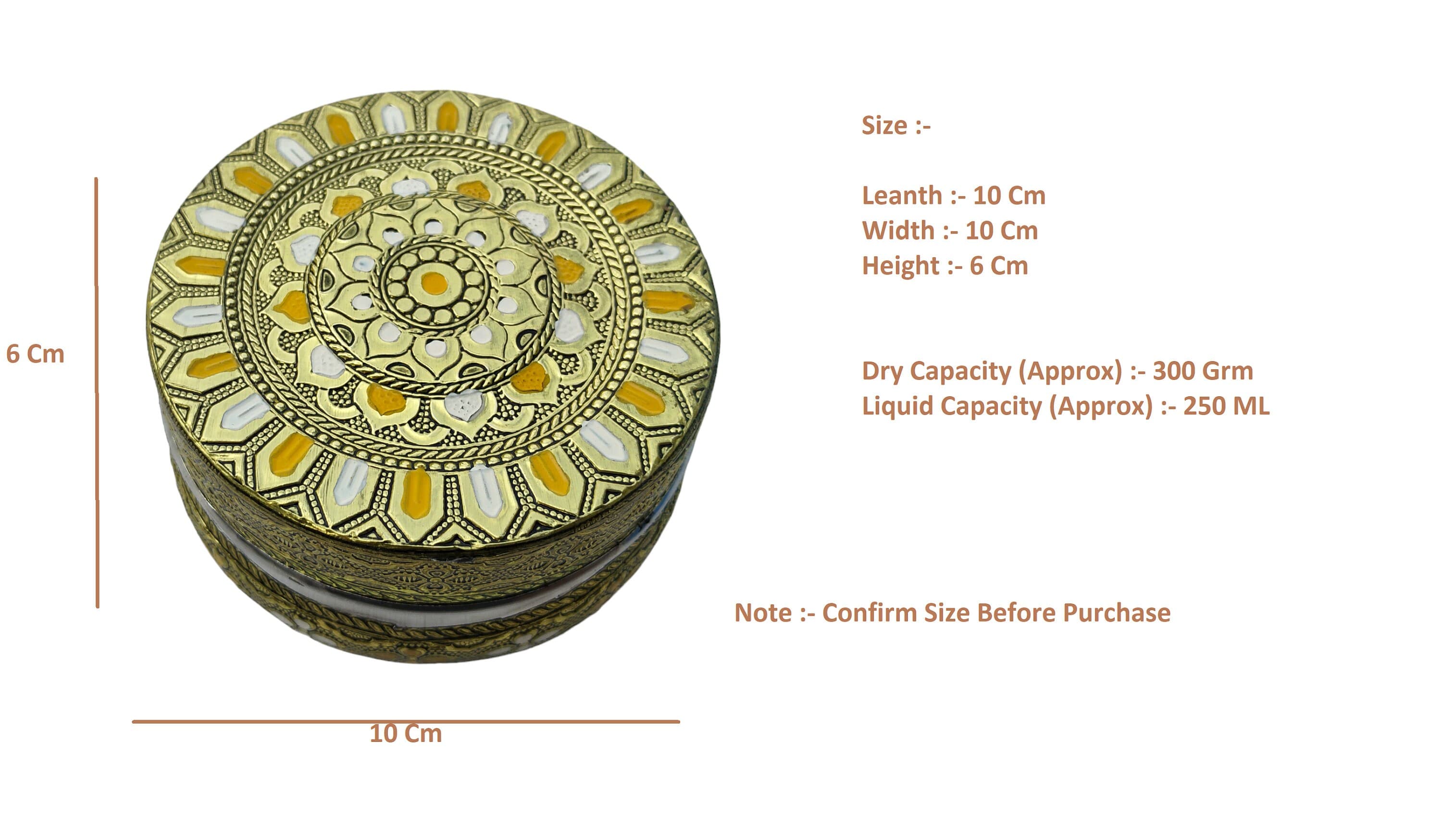 Handcrafted Meenakari Stainless Steel Dabba Box, Oxidized Dryfruit Storage (6 Pcs) - image 4
