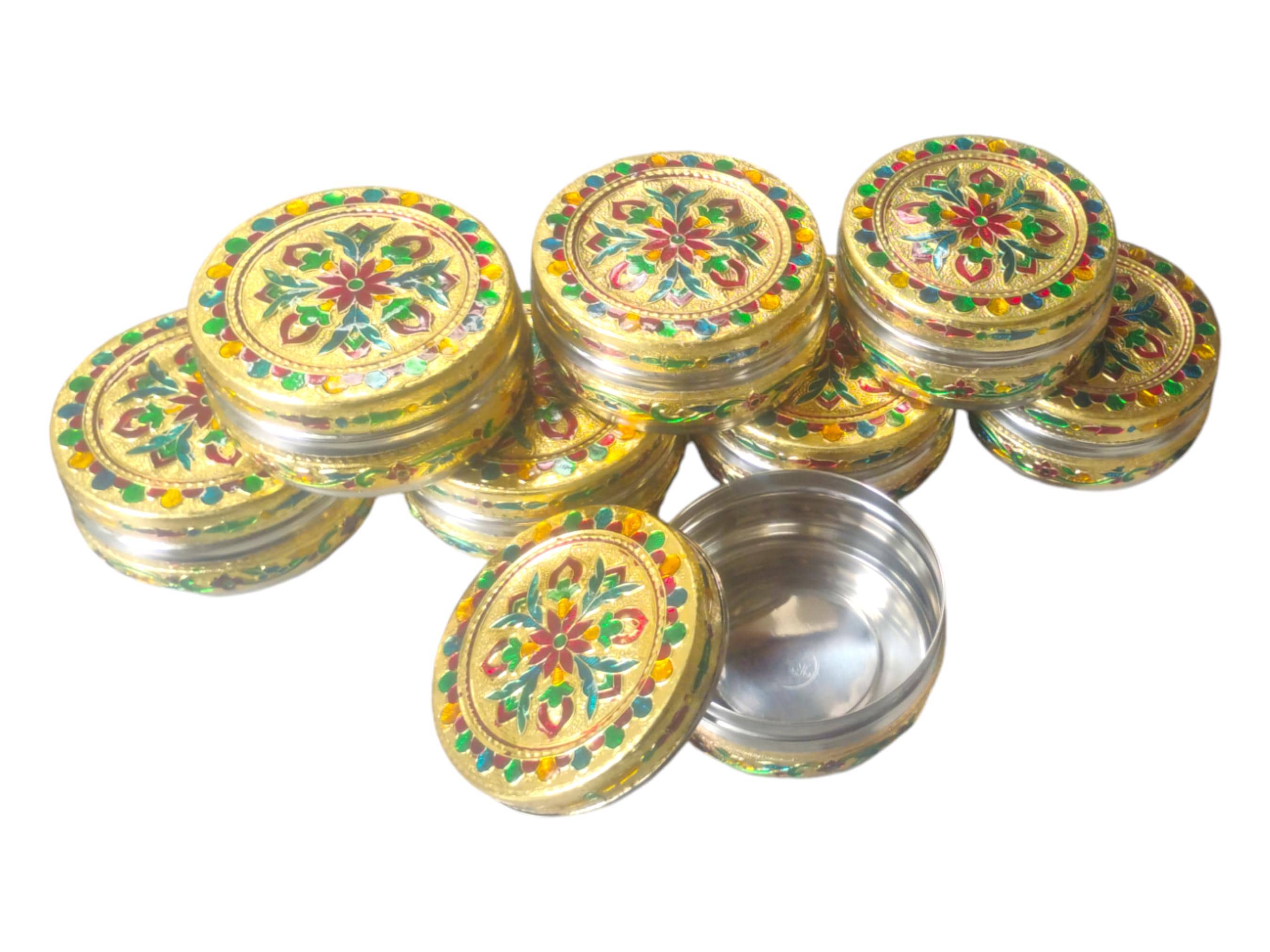 Handcrafted Meenakari Steel Storage Box – Indian Wedding Gift - image 4