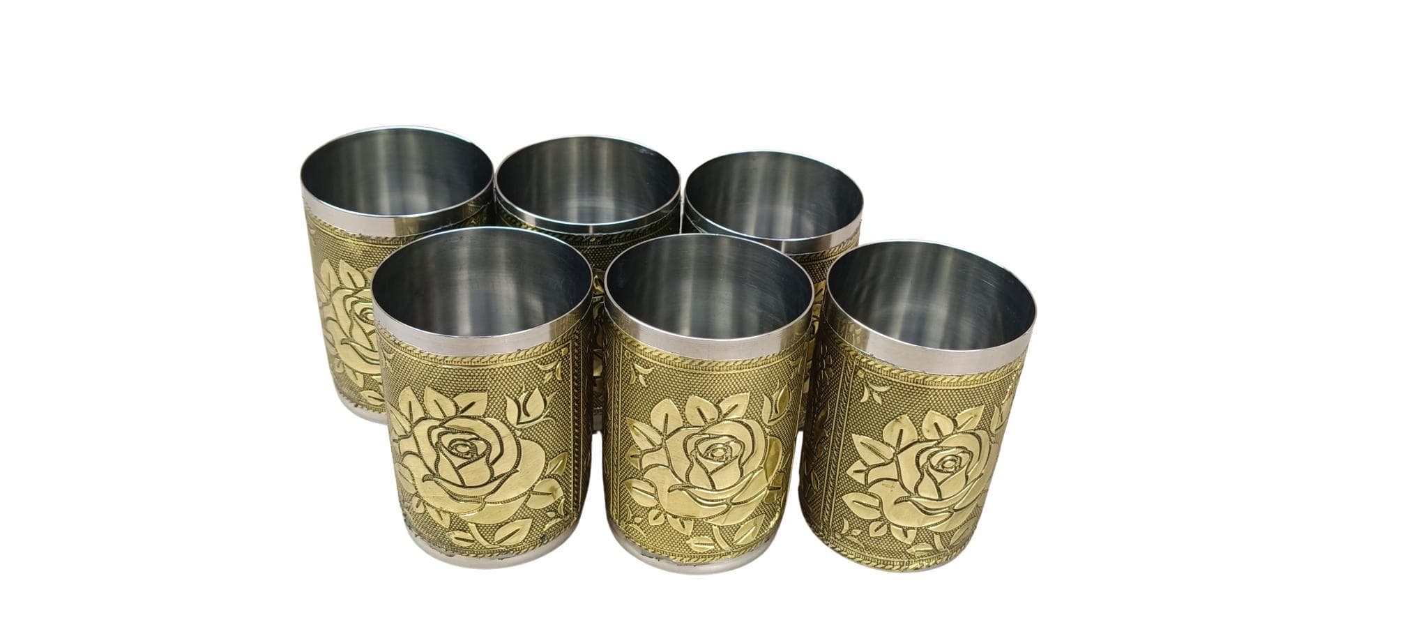 Meenakari Stainless Steel Glass Set | Indian Drinkware, Wedding Gifts - image 5