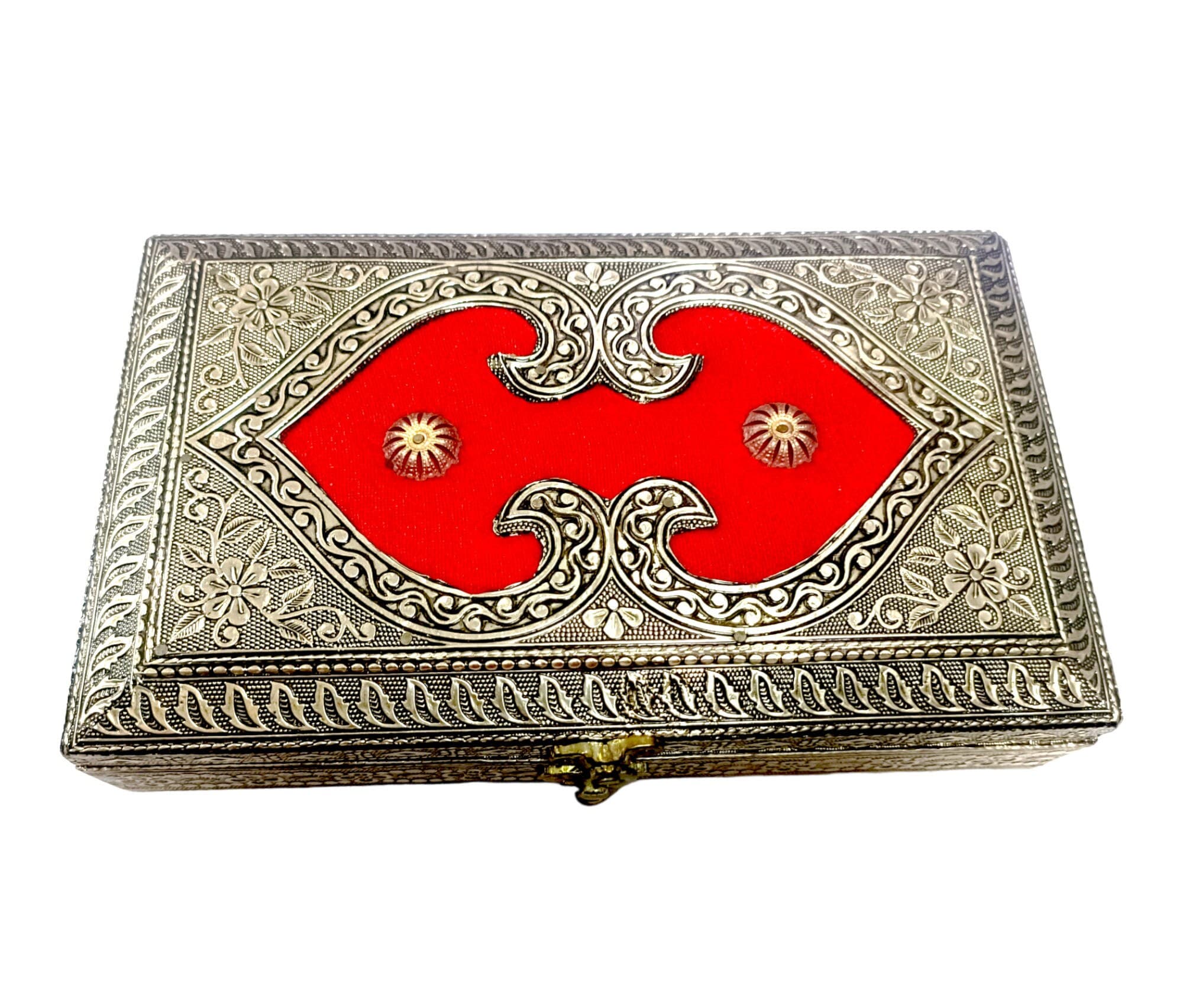 Red Velvet Wooden Dryfruit Box, Indian Wedding Gift