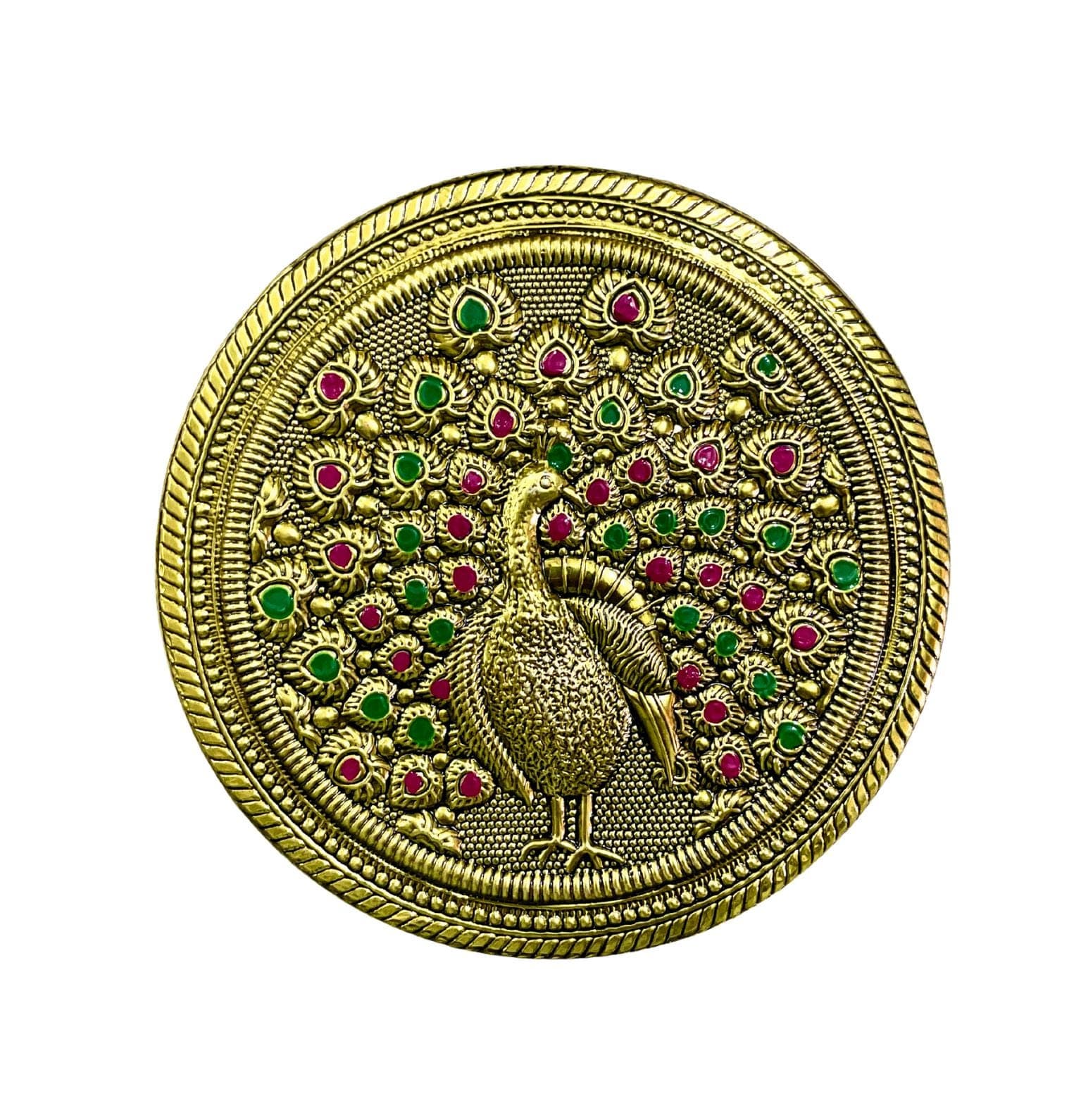 Meenakari Peacock Design Stainless Steel Container: Oxidized Chapati Roti Box