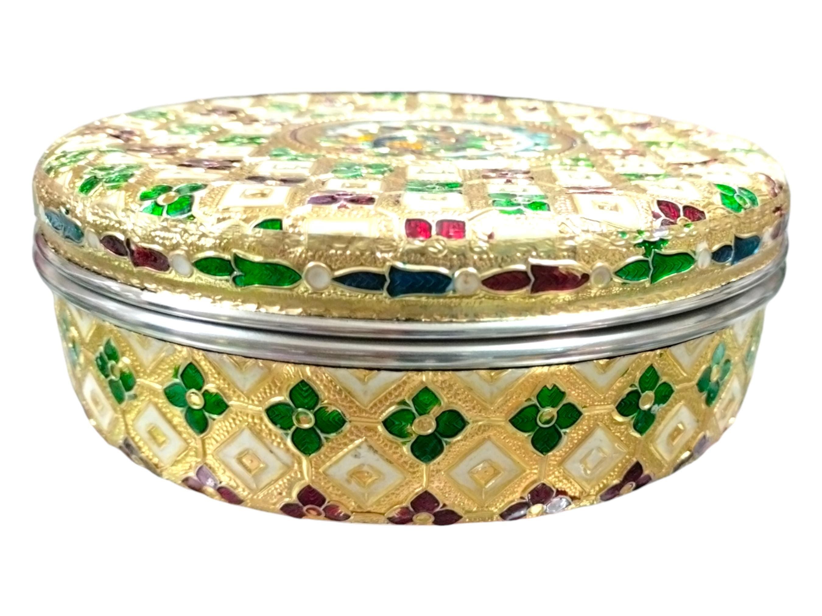 Meenakari Peacock Container, Round Dabba Box, Indian Wedding Gift - image 4