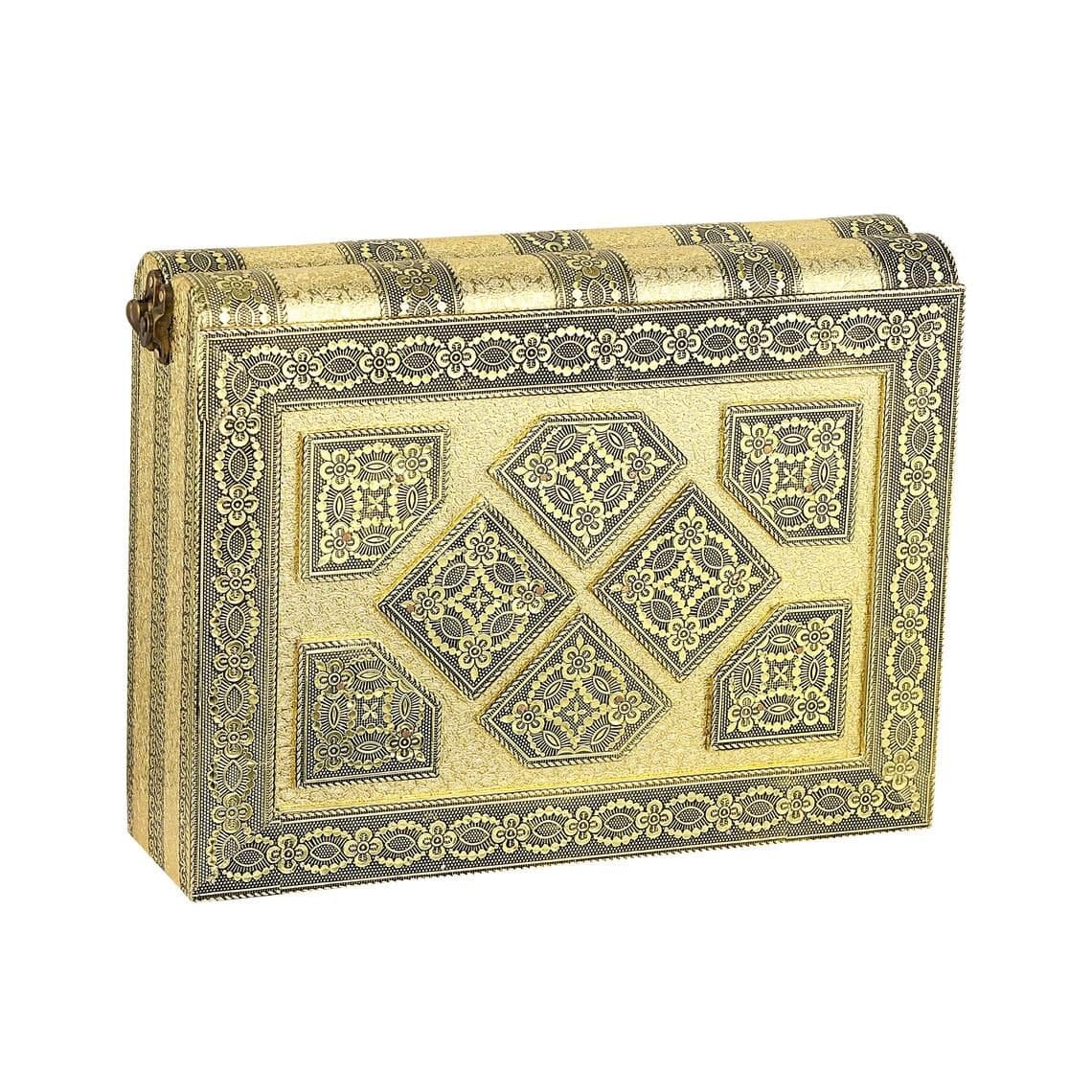 Handmade Oxidized Meenakari Wooden Bangle Box, Red Velvet Jewelry Box For Women And Girls - image 4