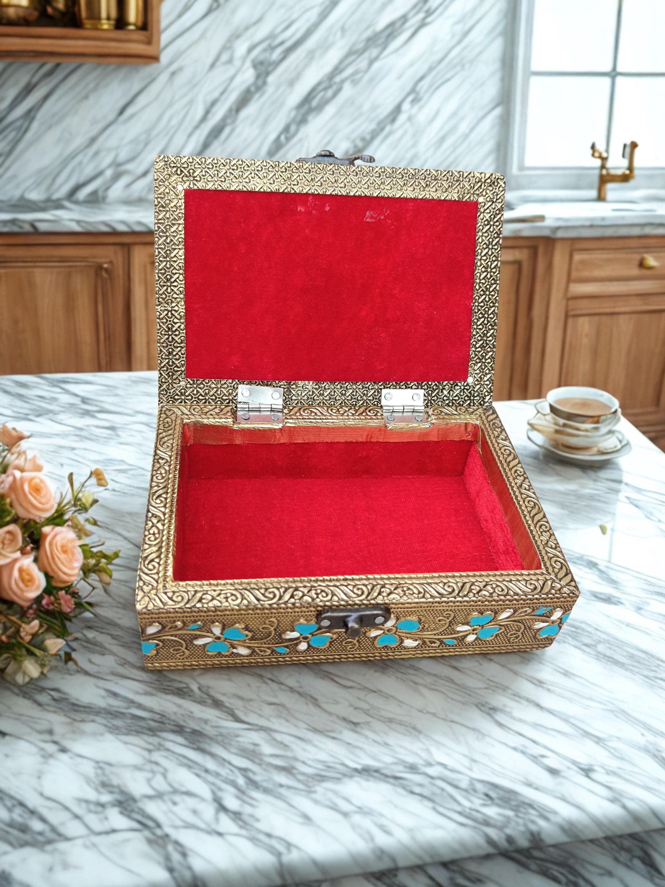 Meenakari Jewellery Box | Handmade Oxidized Vanity Storage (6x4) - image 4