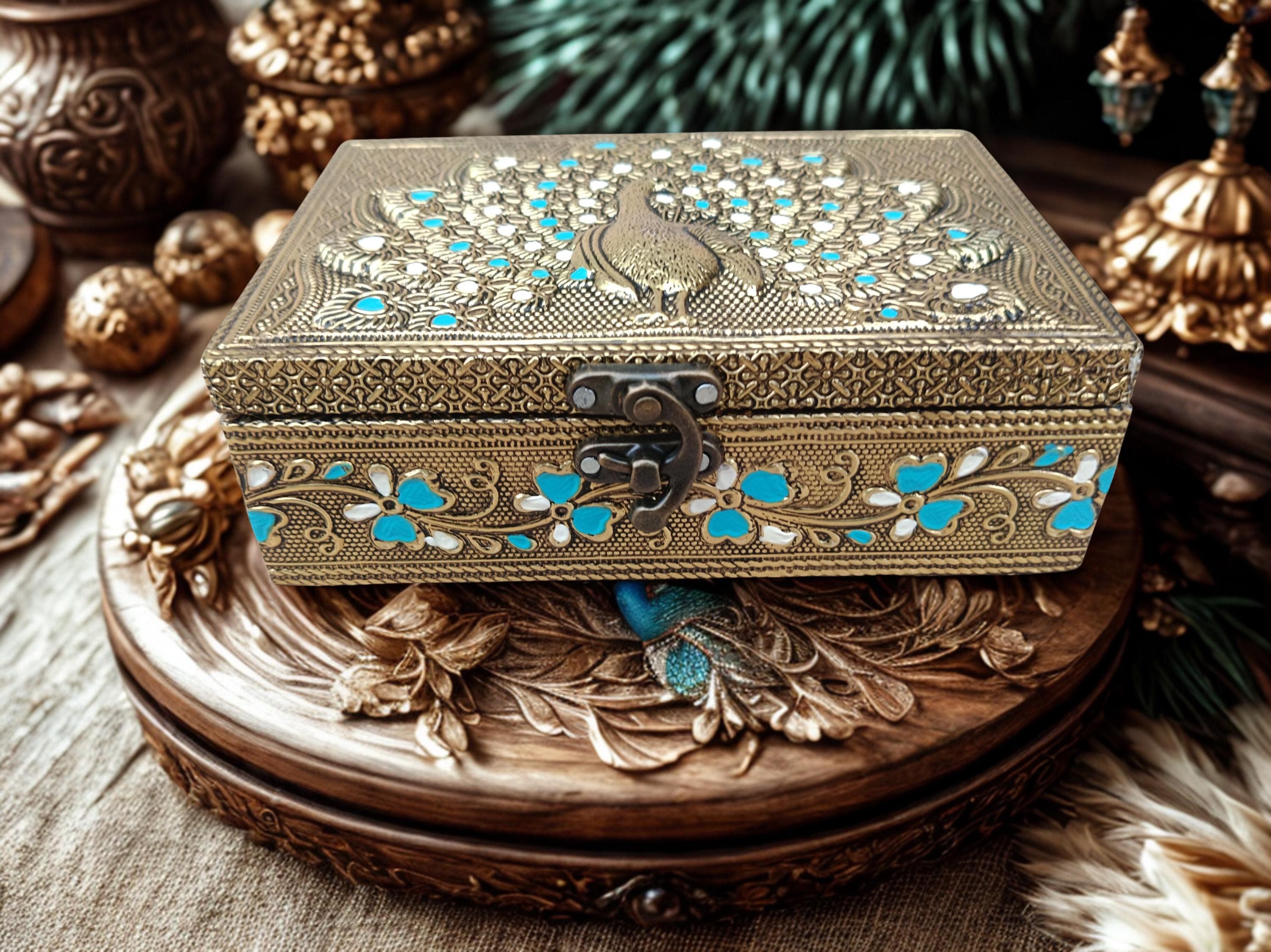 Meenakari Jewellery Box | Handmade Oxidized Vanity Storage (6x4) - image 3