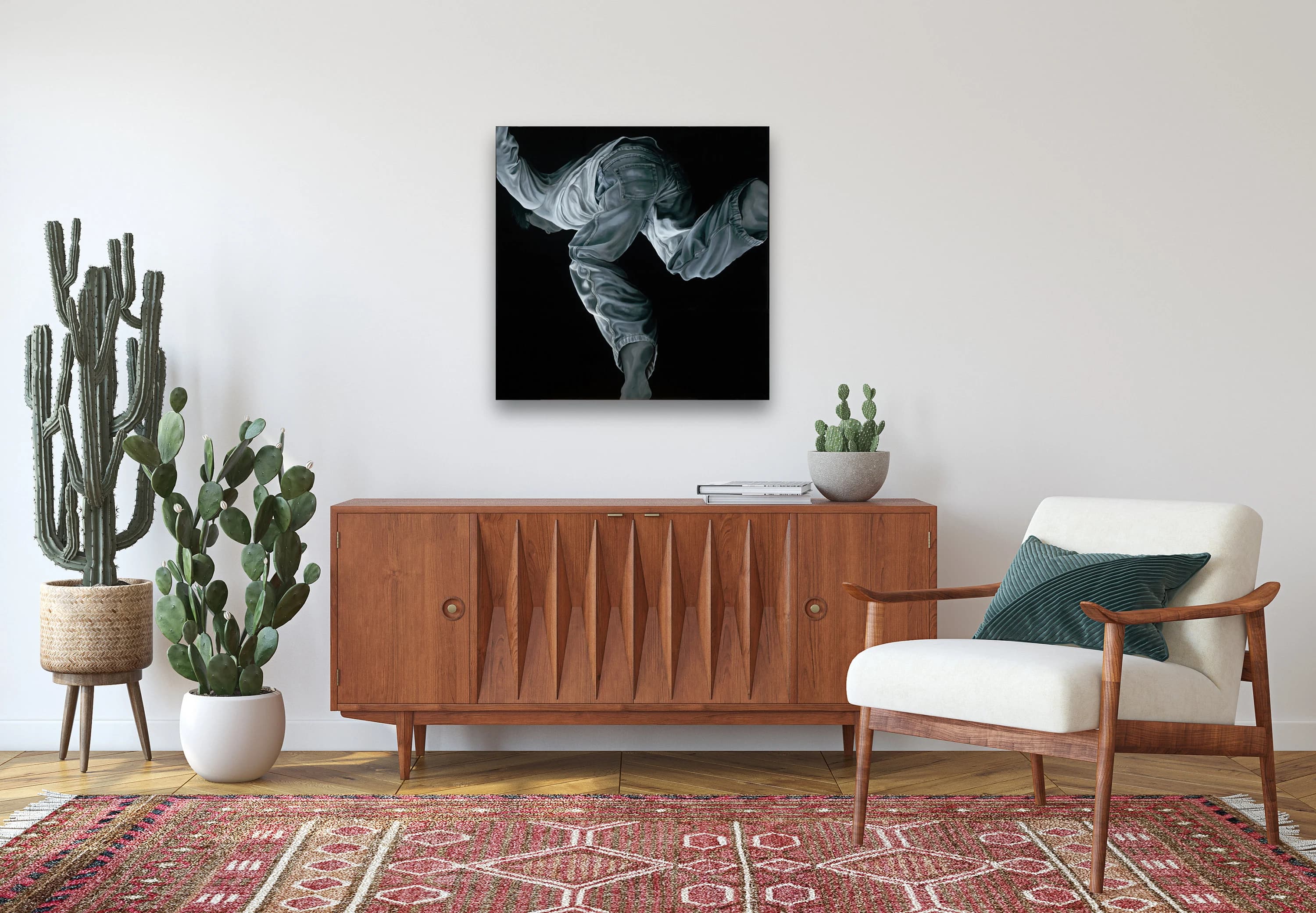 Hyperrealistic Male Figure Art Print, Black and White Giclée Canvas - image 5